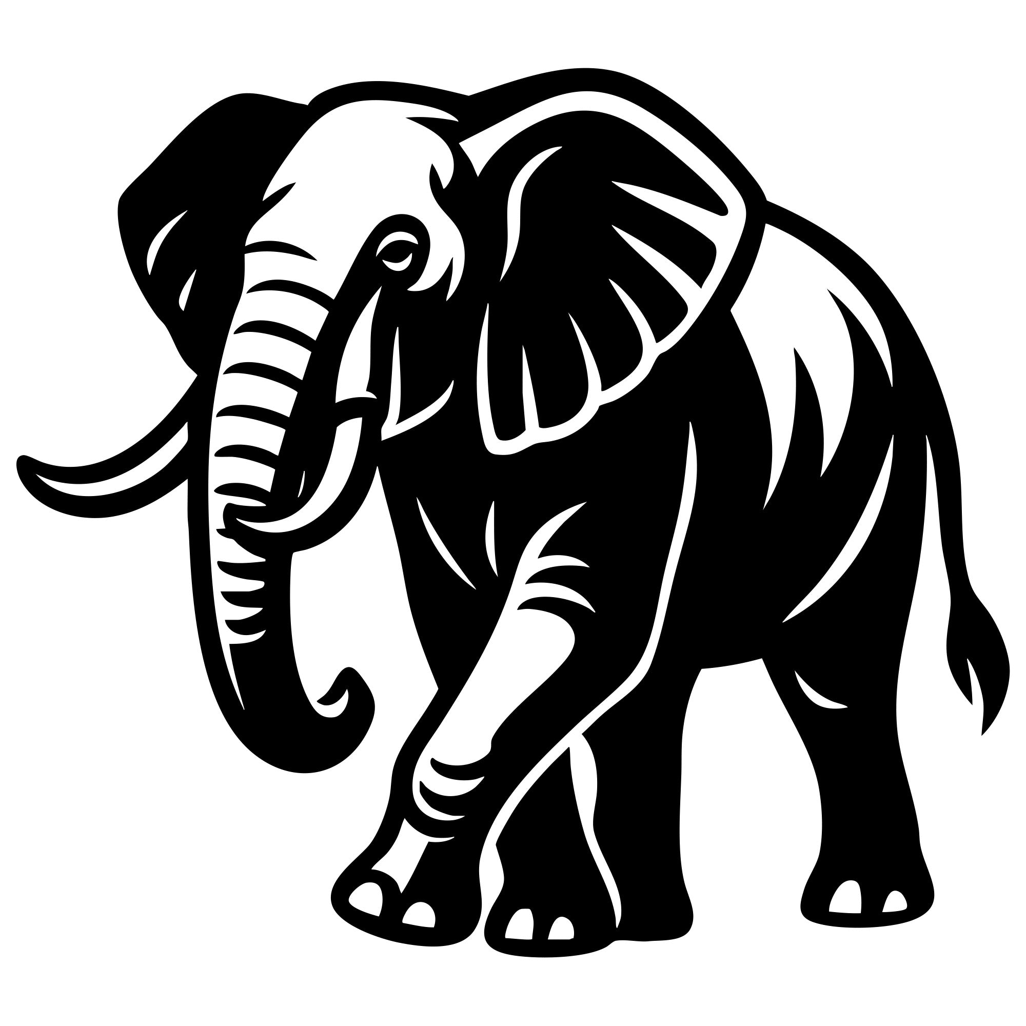 Elephant DXF File – CNC Cutting Design | AWELEPHANT335