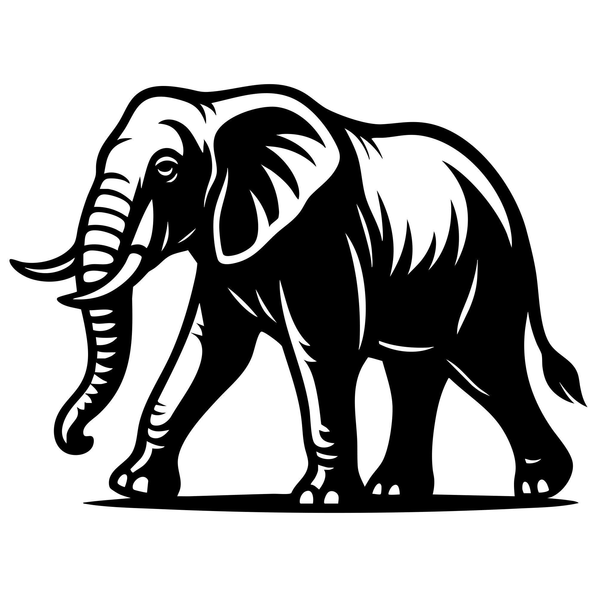 Elephant DXF File – CNC Cutting Design | AWELEPHANT338