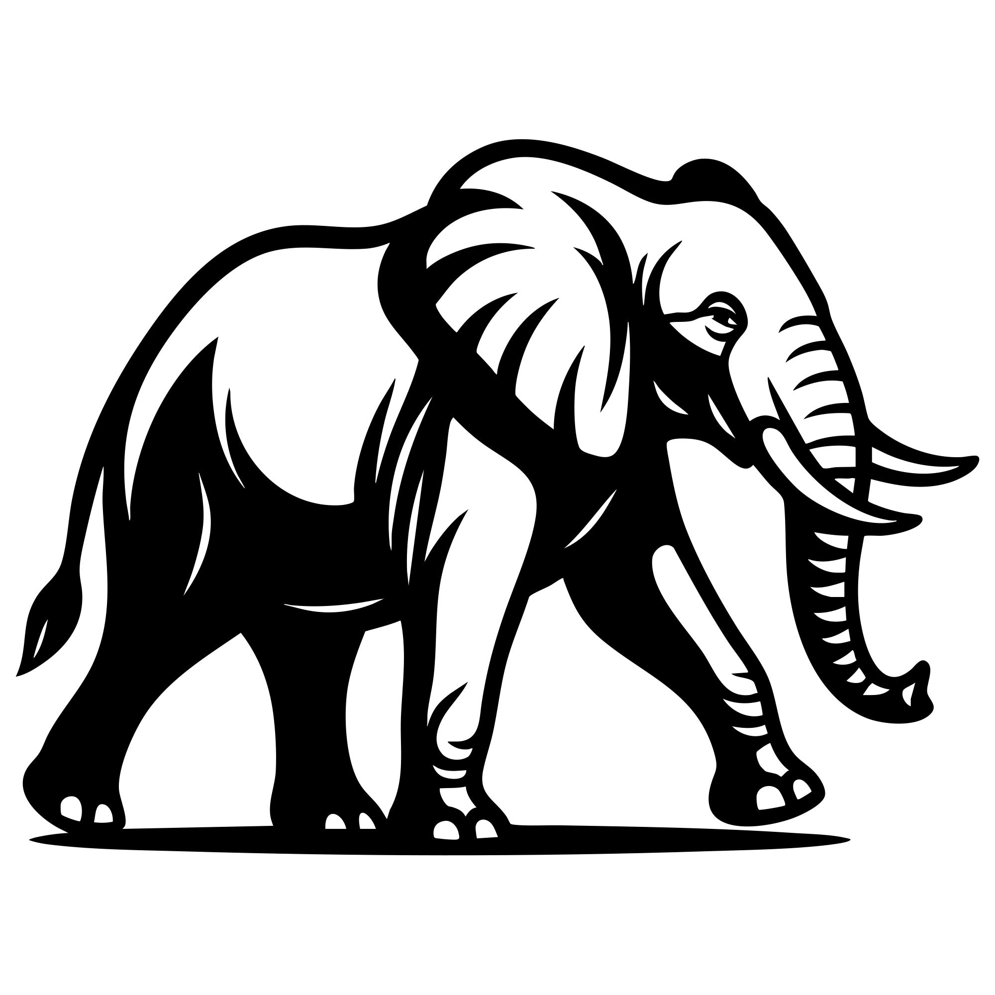Elephant DXF File – CNC Cutting Design | AWELEPHANT339