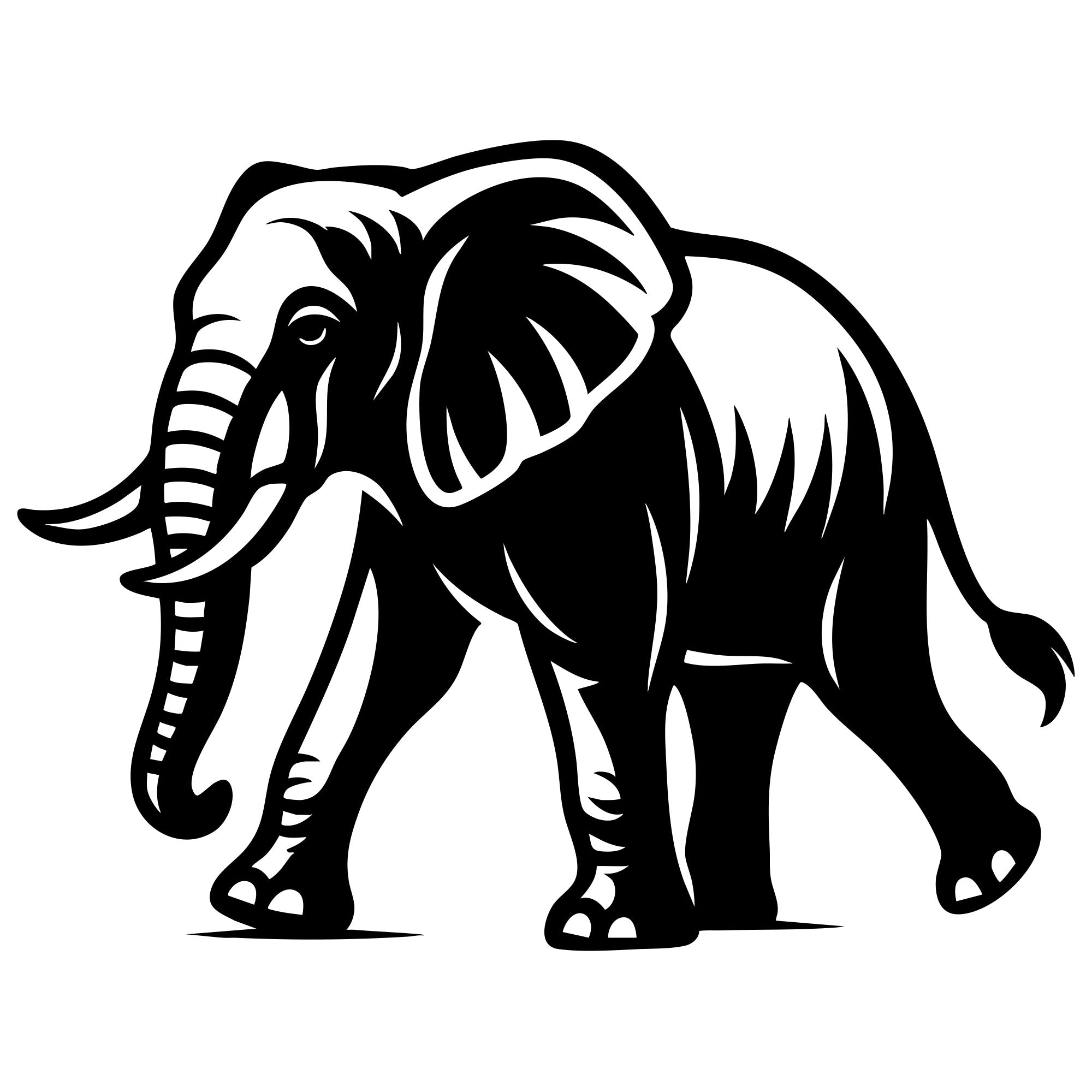 Elephant DXF File – CNC Cutting Design | AWELEPHANT340