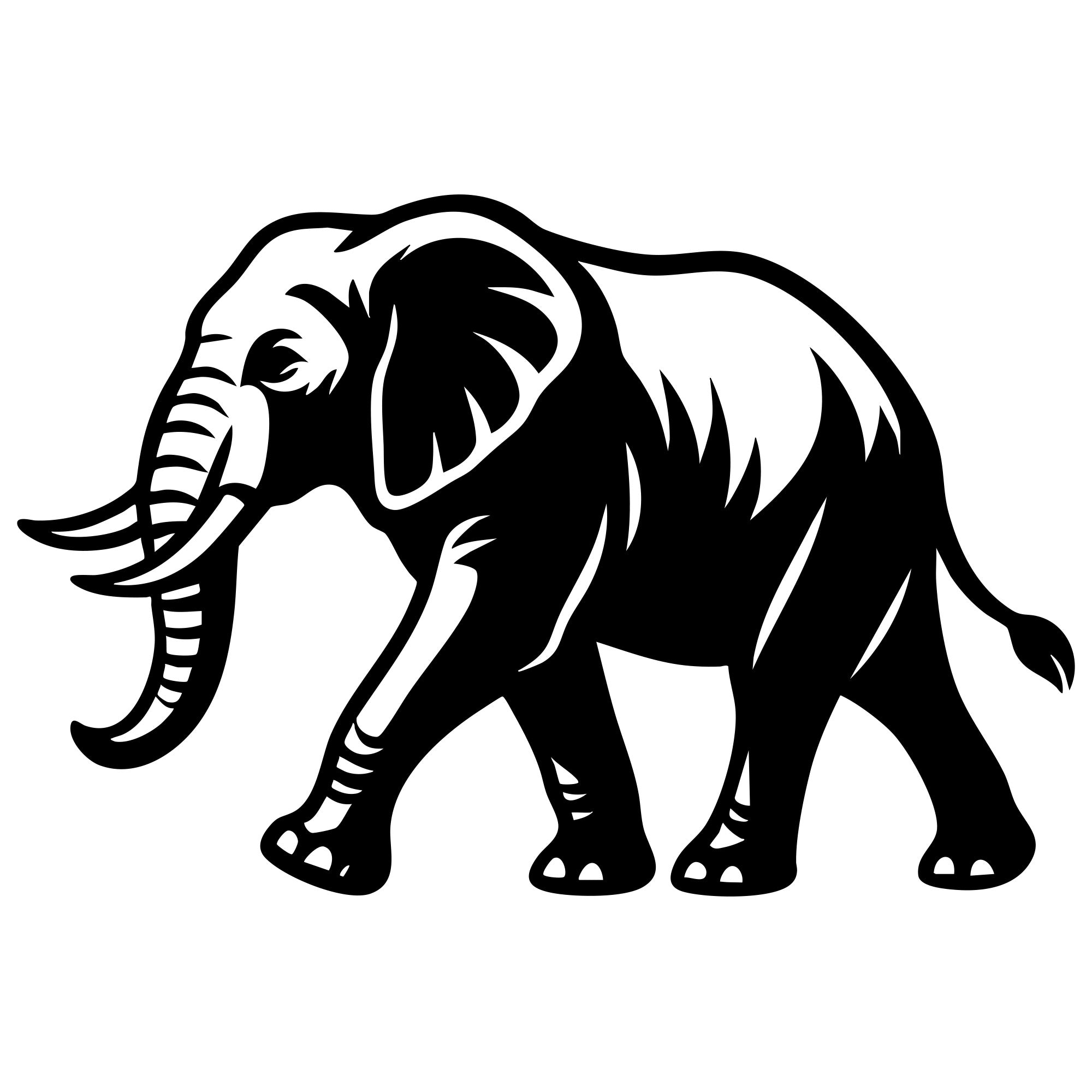 Elephant DXF File – CNC Cutting Design | AWELEPHANT342