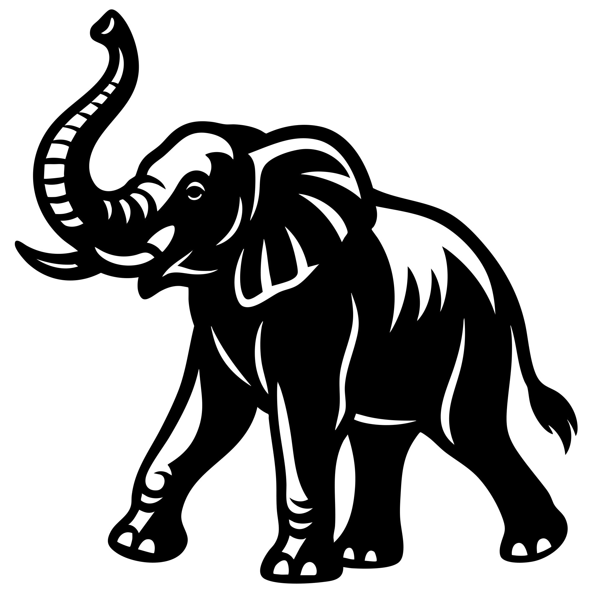 Elephant DXF File – CNC Cutting Design | AWELEPHANT344