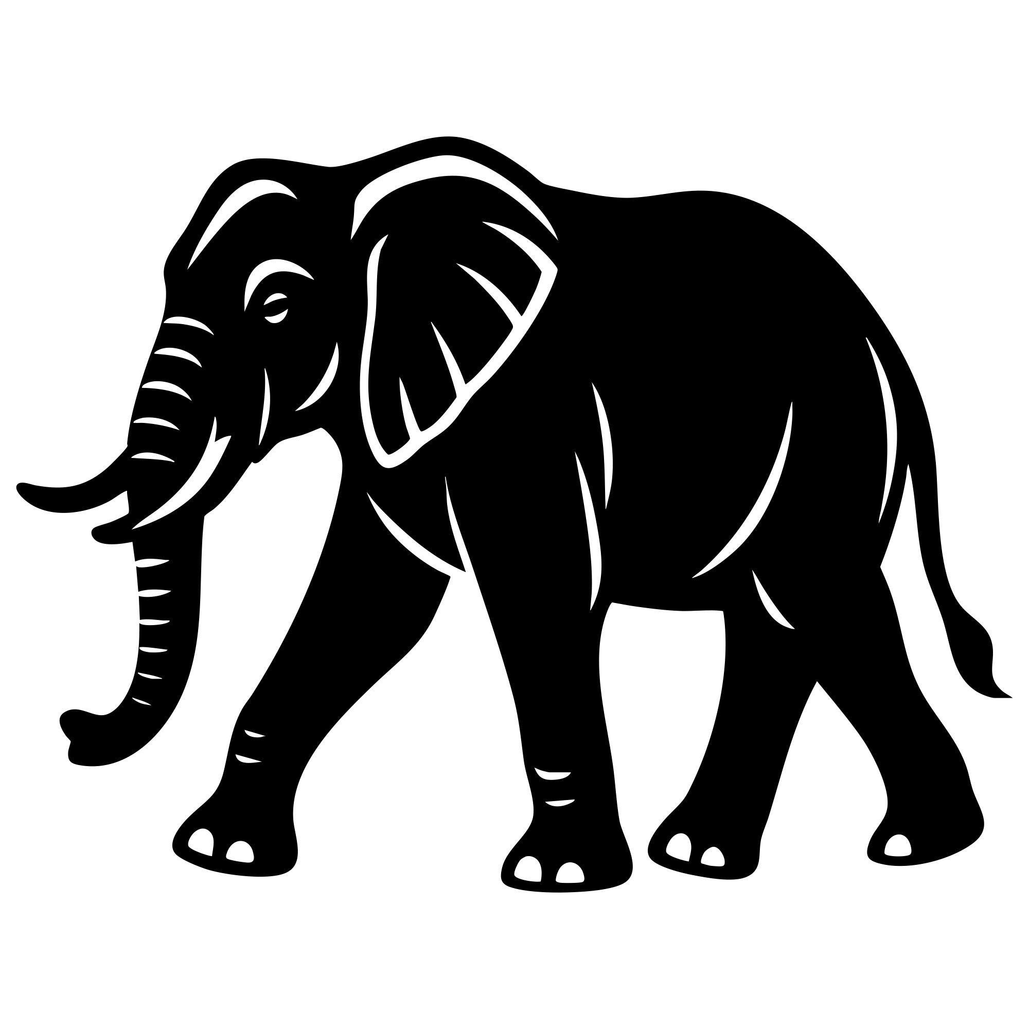 Elephant DXF File – CNC Cutting Design | AWELEPHANT346