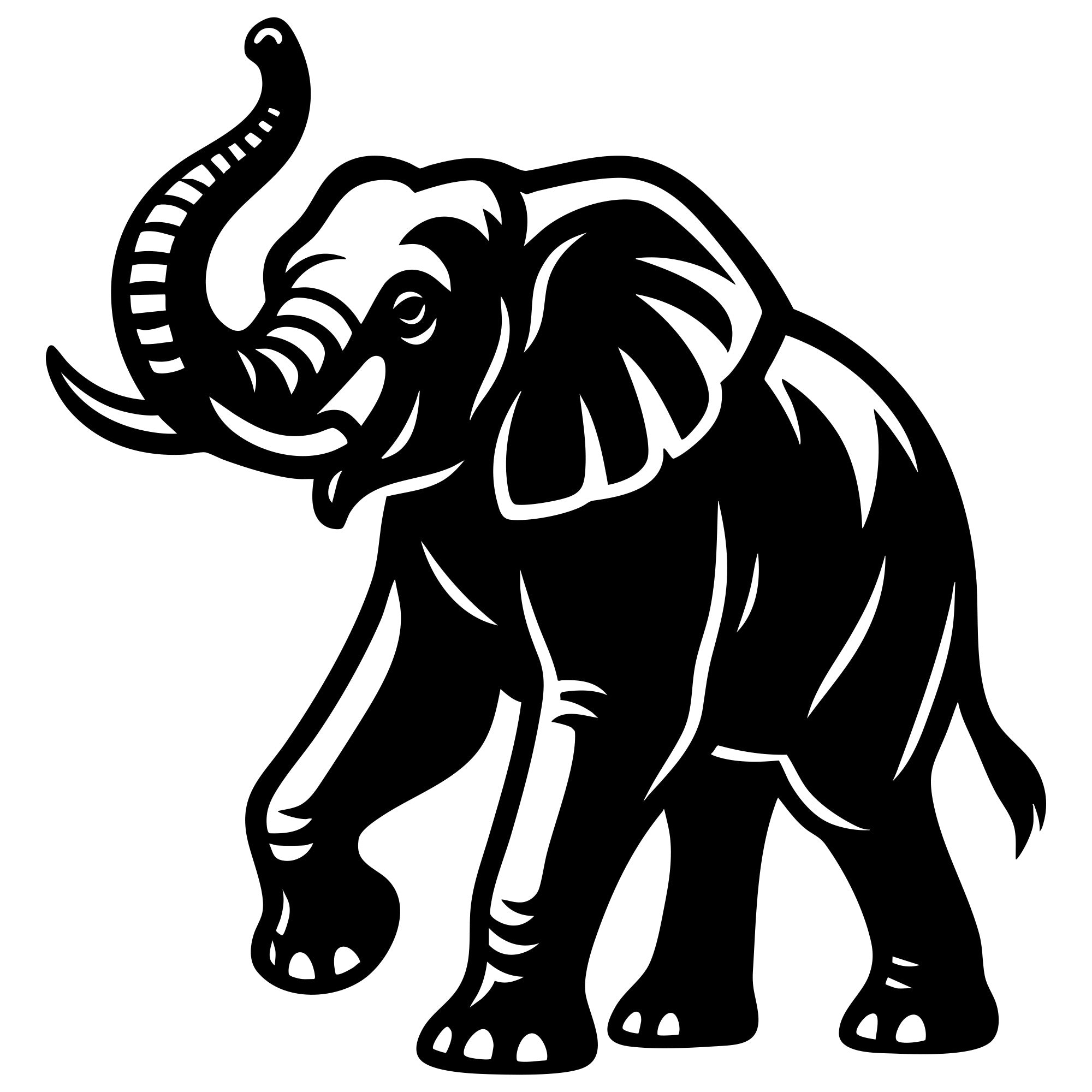 Elephant DXF File – CNC Cutting Design | AWELEPHANT351