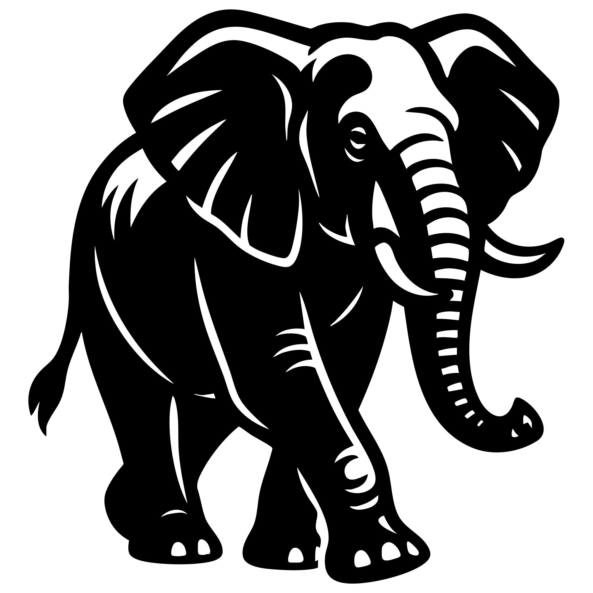 Elephant DXF File – CNC Cutting Design | AWELEPHANT352