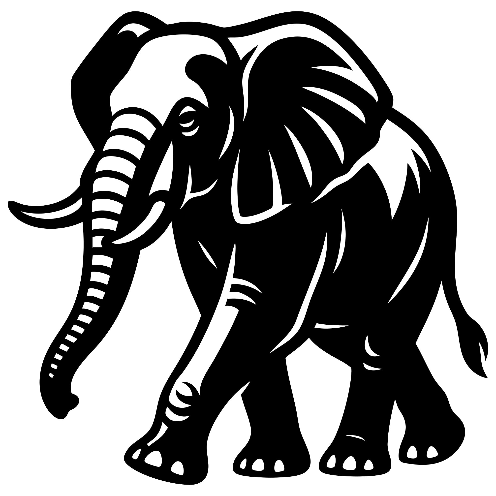 Elephant DXF File – CNC Cutting Design | AWELEPHANT353
