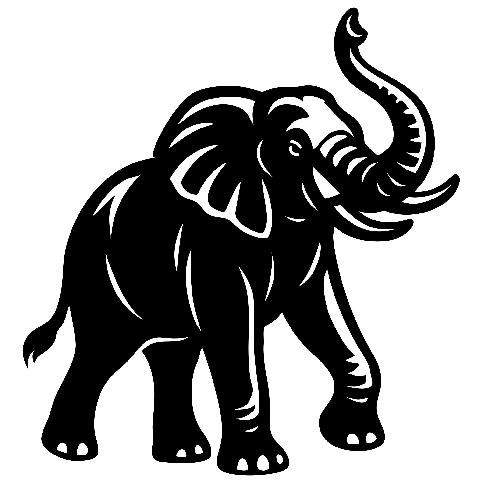 Elephant DXF File – CNC Cutting Design | AWELEPHANT356