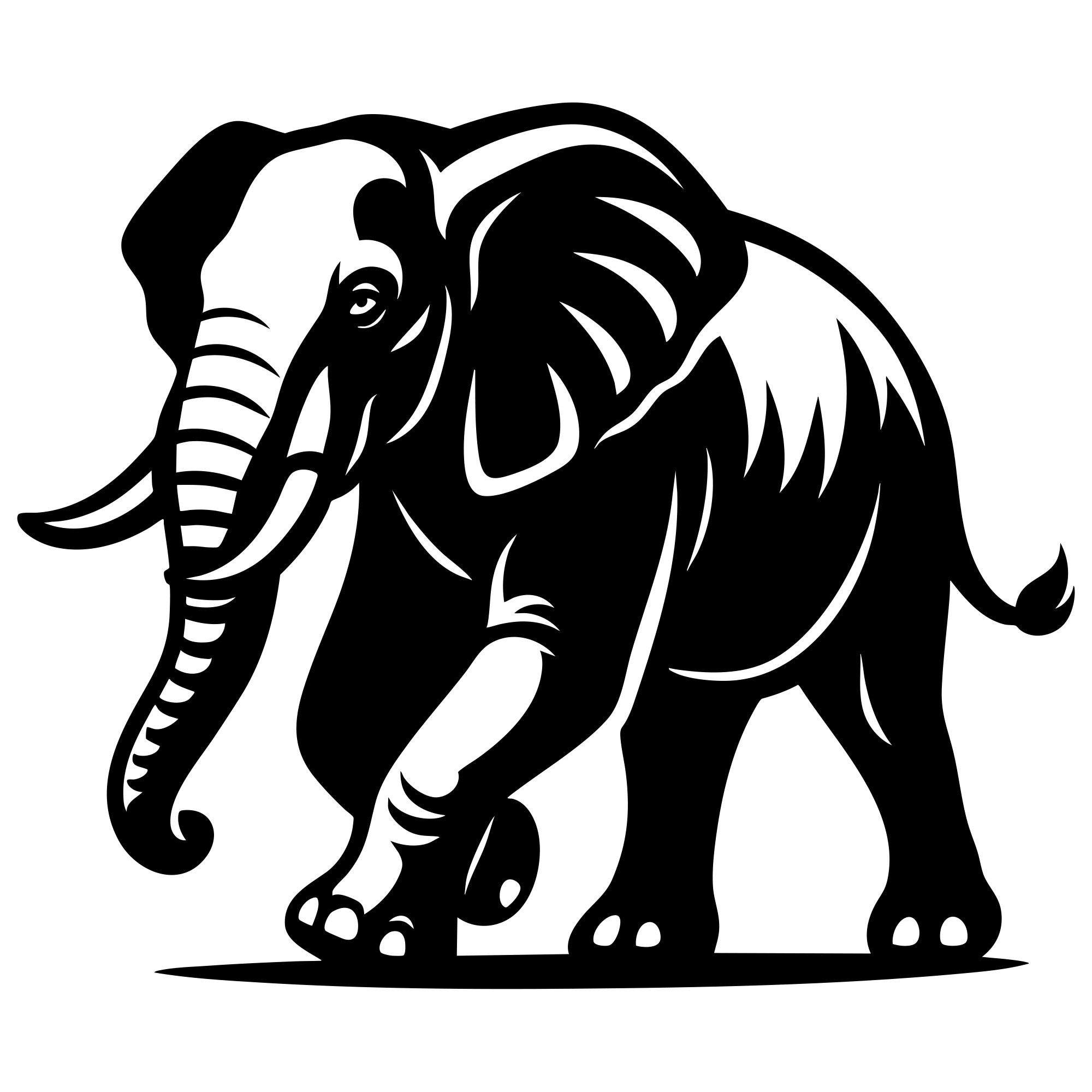 Elephant DXF File – CNC Cutting Design | AWELEPHANT360