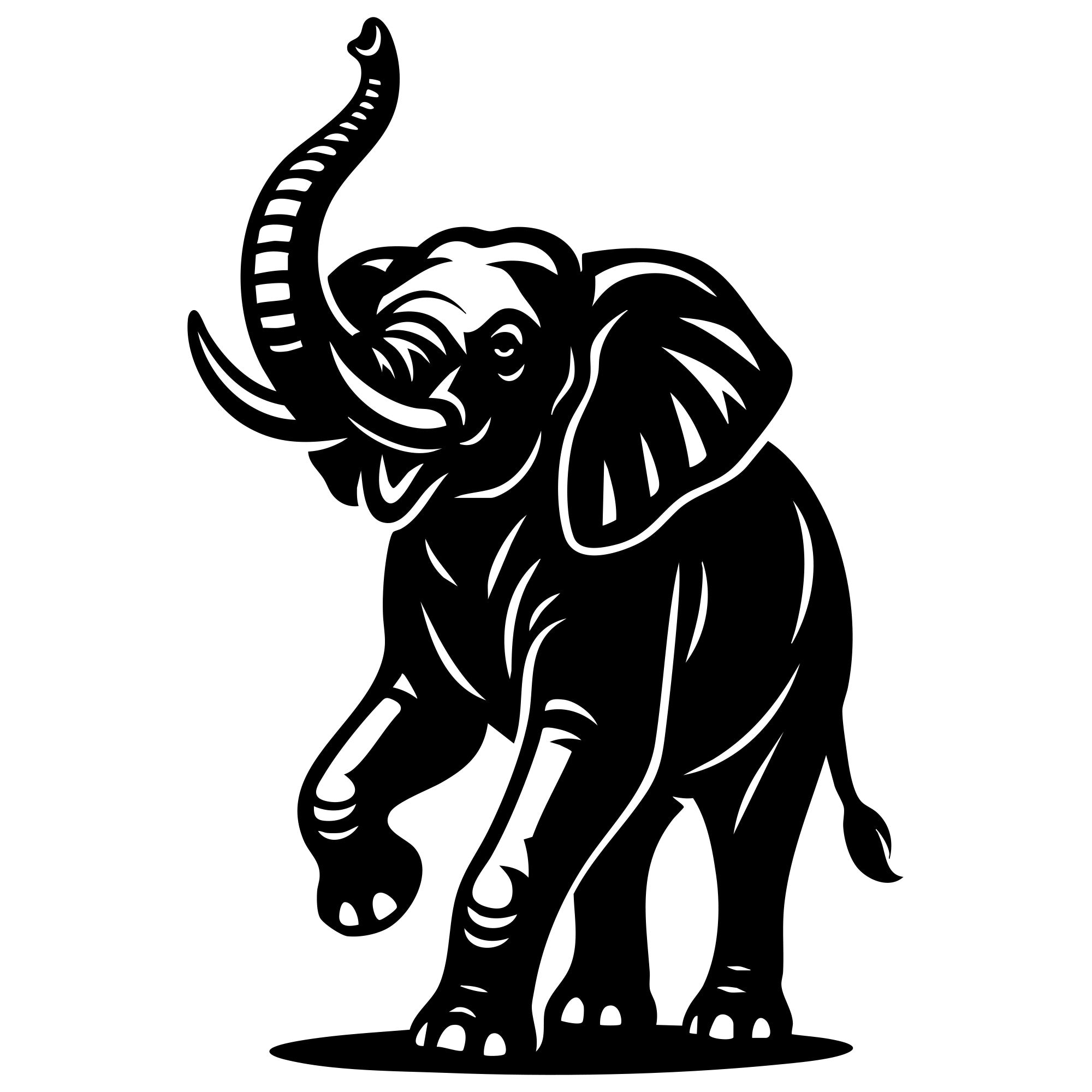 Elephant DXF File – CNC Cutting Design | AWELEPHANT362