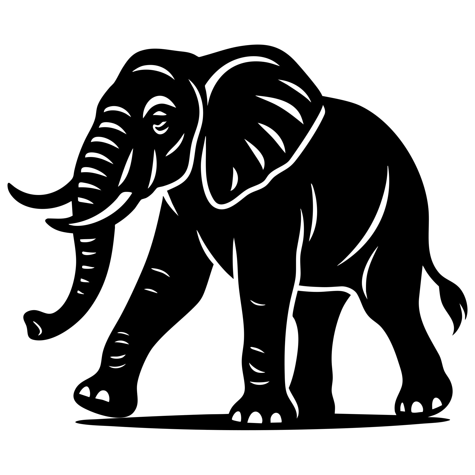Elephant DXF File – CNC Cutting Design | AWELEPHANT365