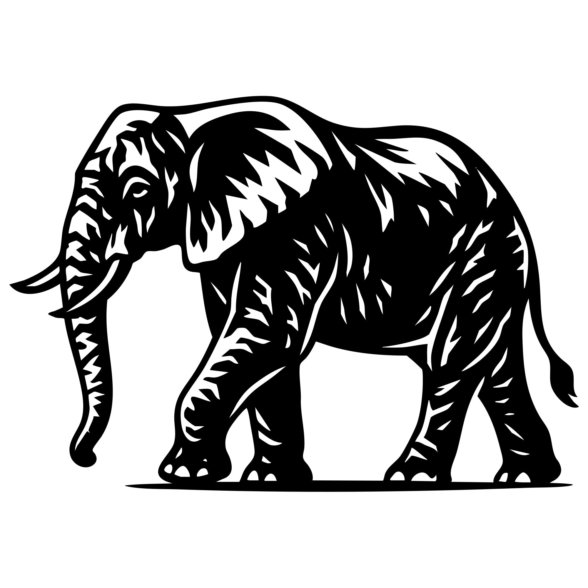 Elephant DXF File – CNC Cutting Design | AWELEPHANT367