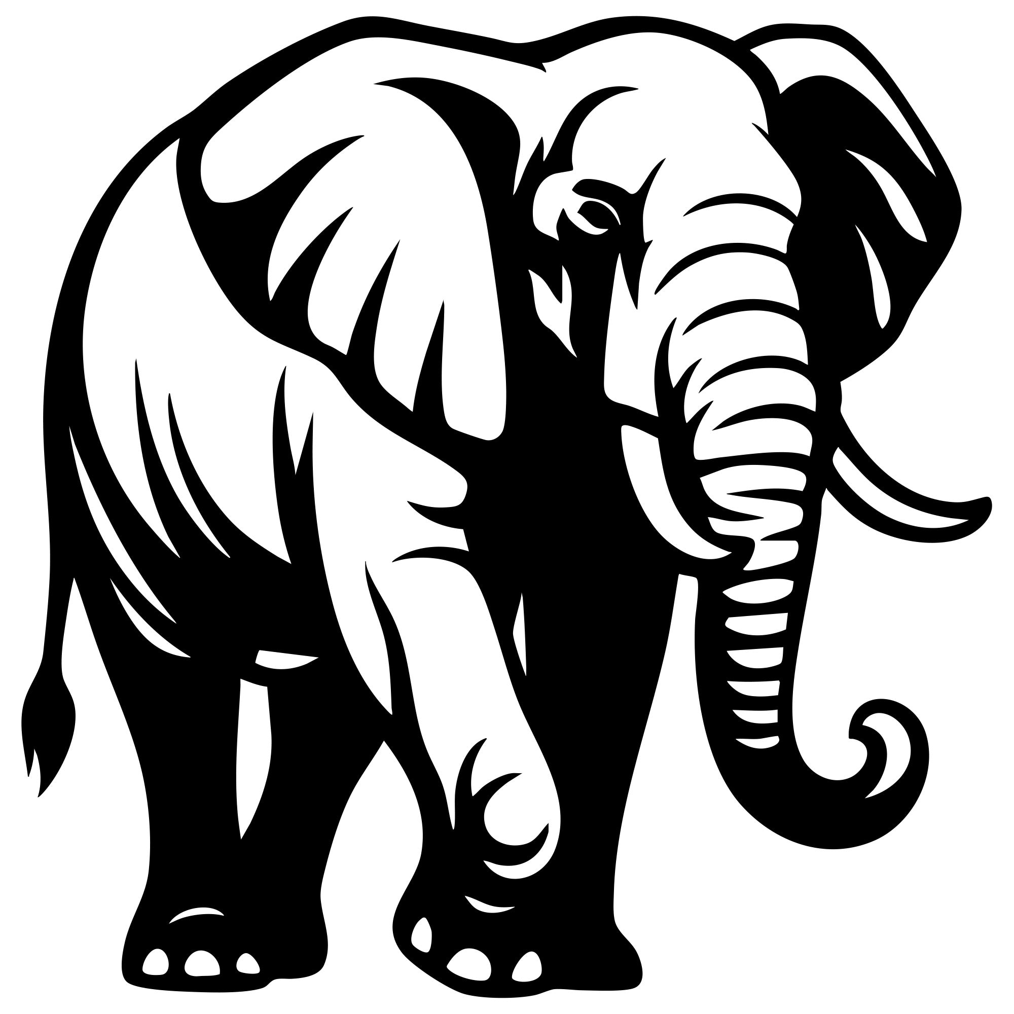 Elephant DXF File – CNC Cutting Design | AWELEPHANT368