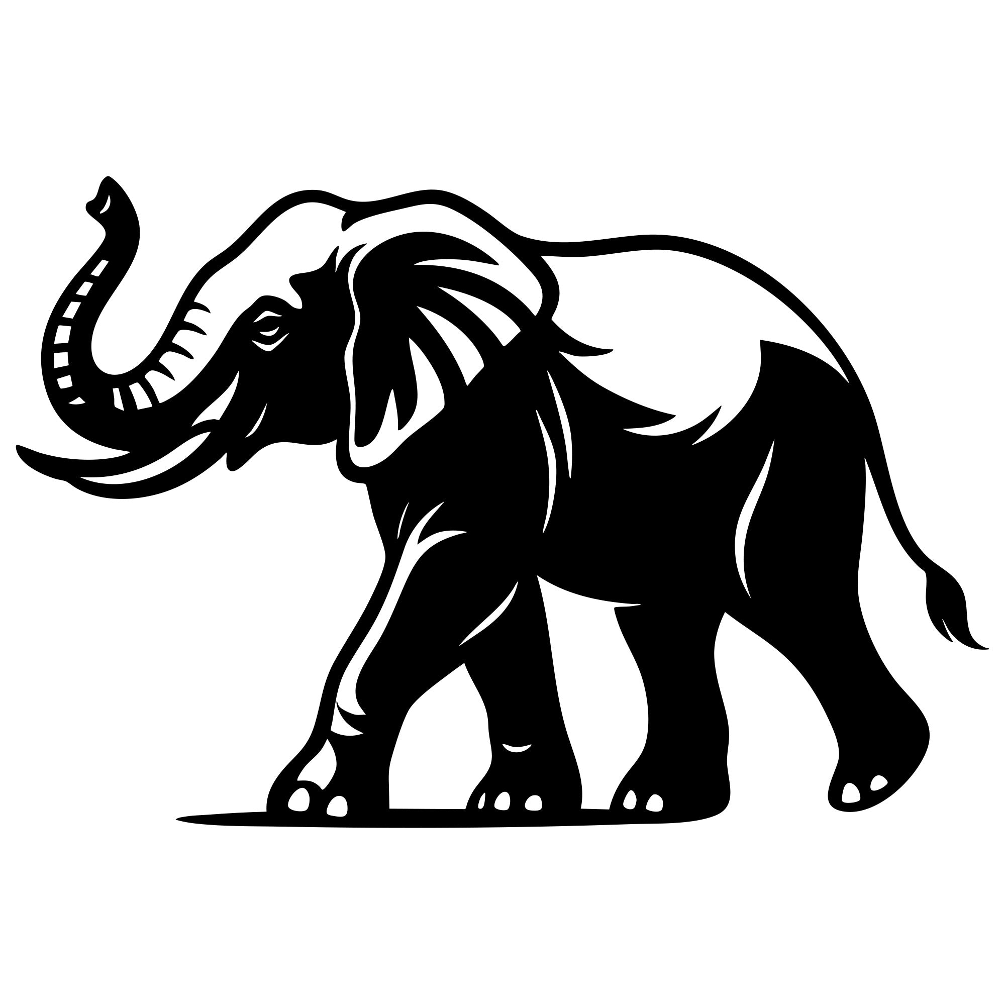 Elephant DXF File – CNC Cutting Design | AWELEPHANT369