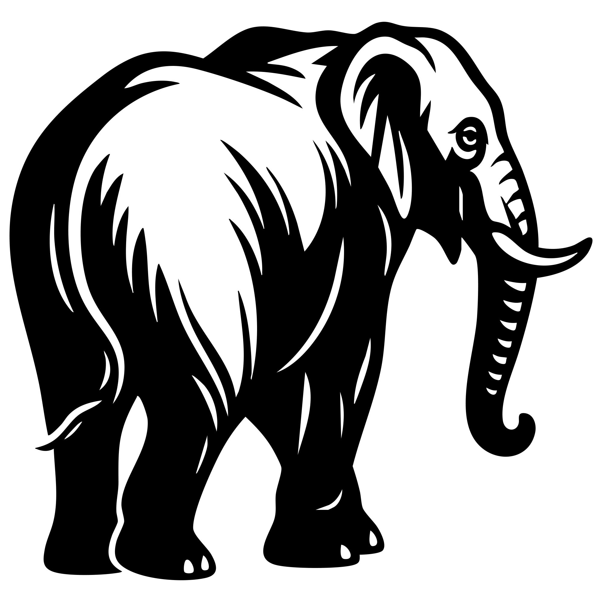 Elephant DXF File – CNC Cutting Design | AWELEPHANT372