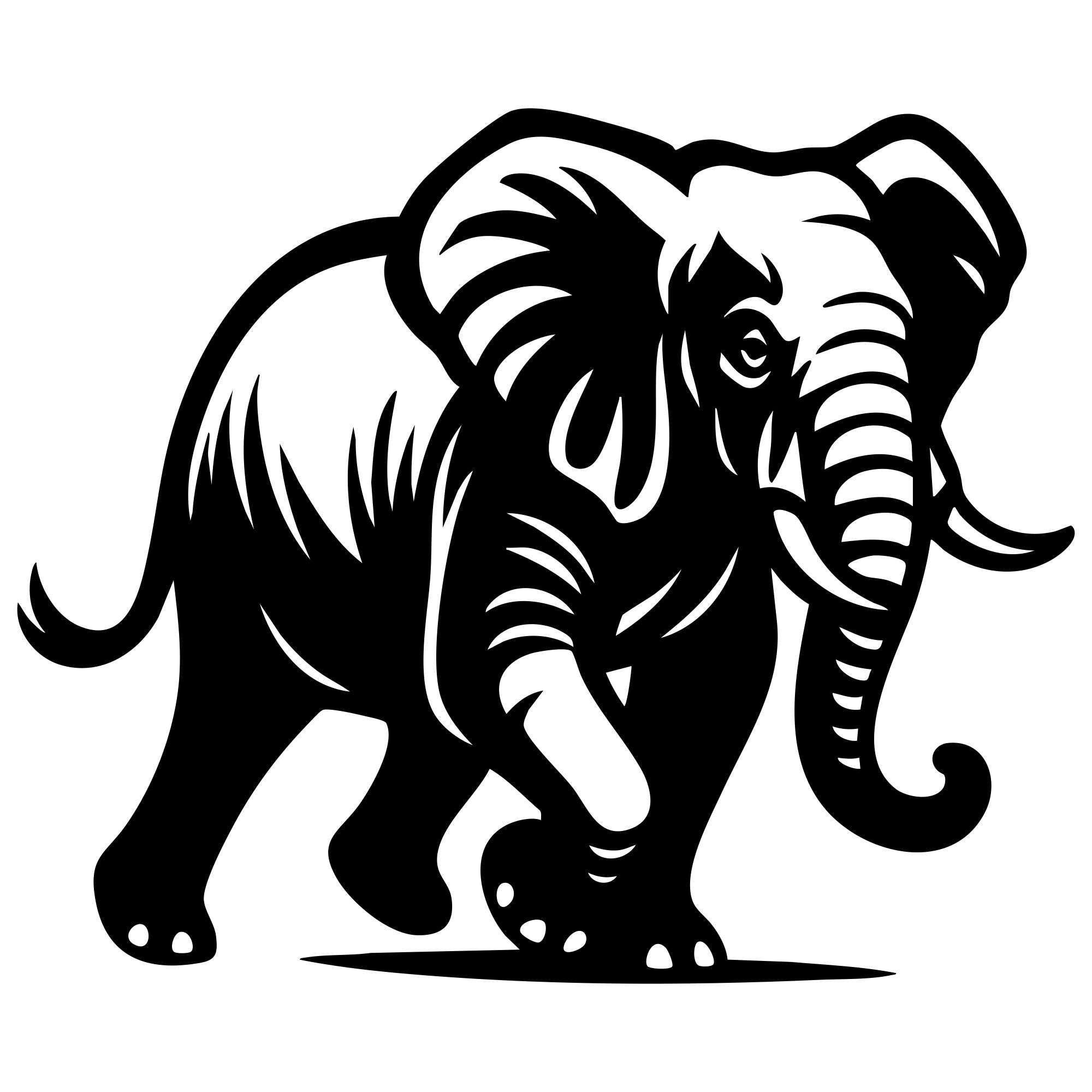 Elephant DXF File – CNC Cutting Design | AWELEPHANT373
