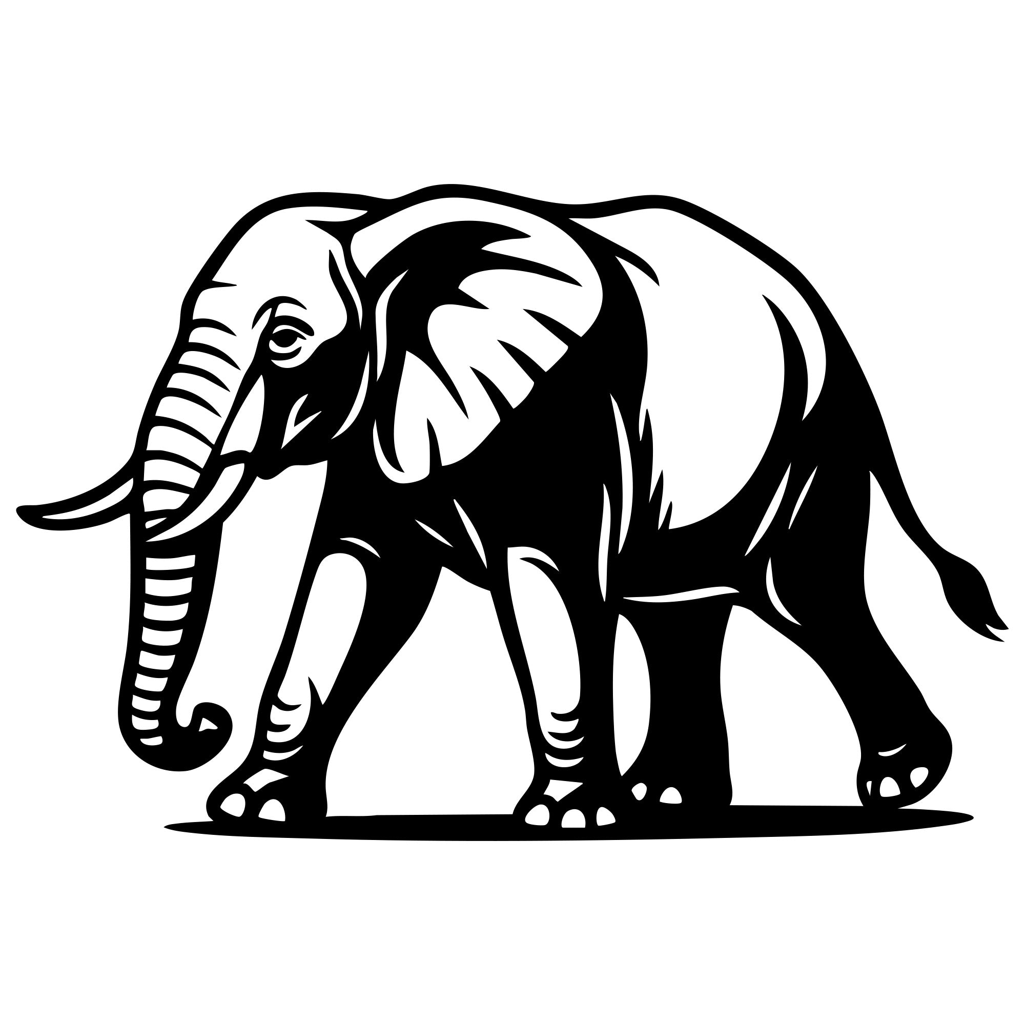 Elephant DXF File – CNC Cutting Design | AWELEPHANT376