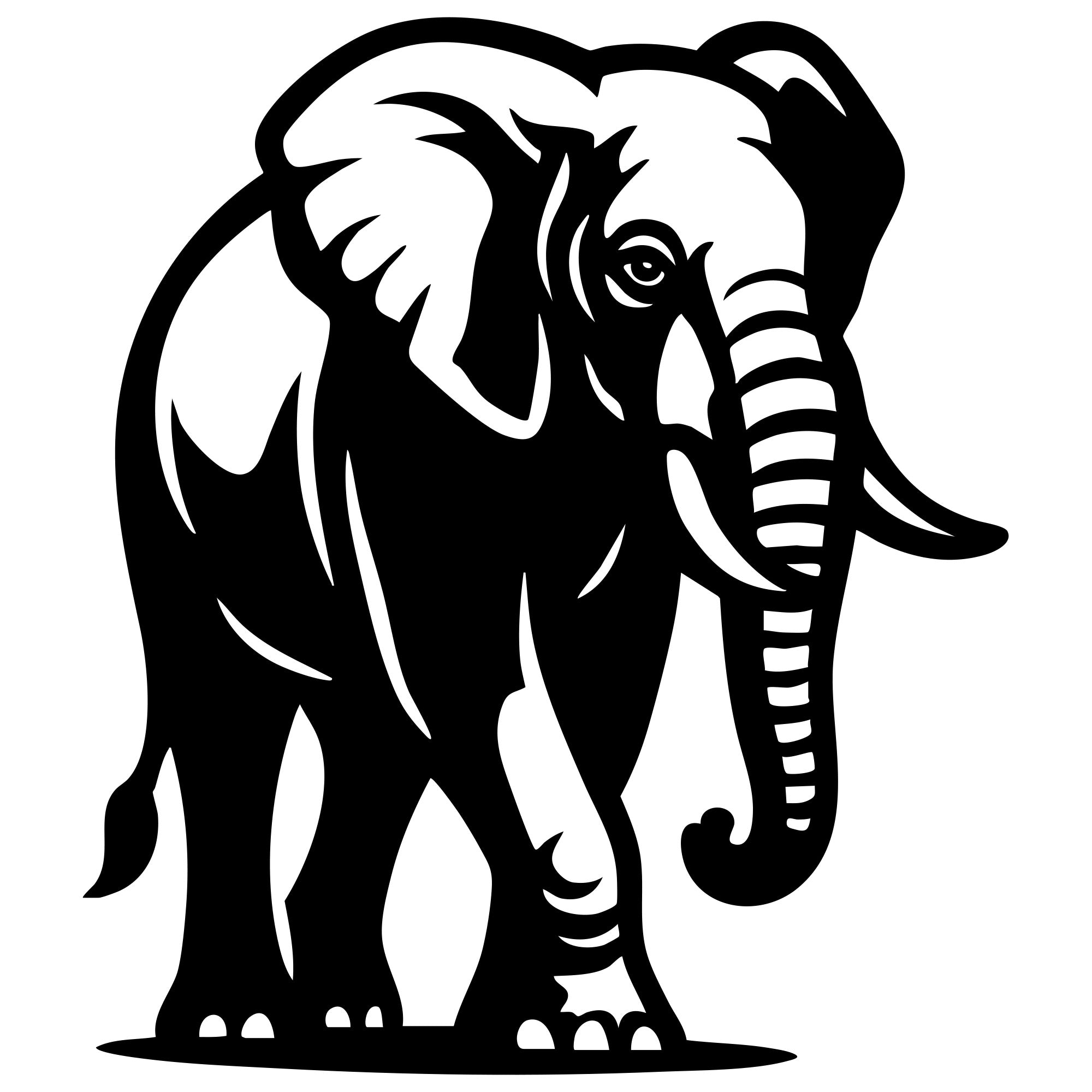 Elephant DXF File – CNC Cutting Design | AWELEPHANT380