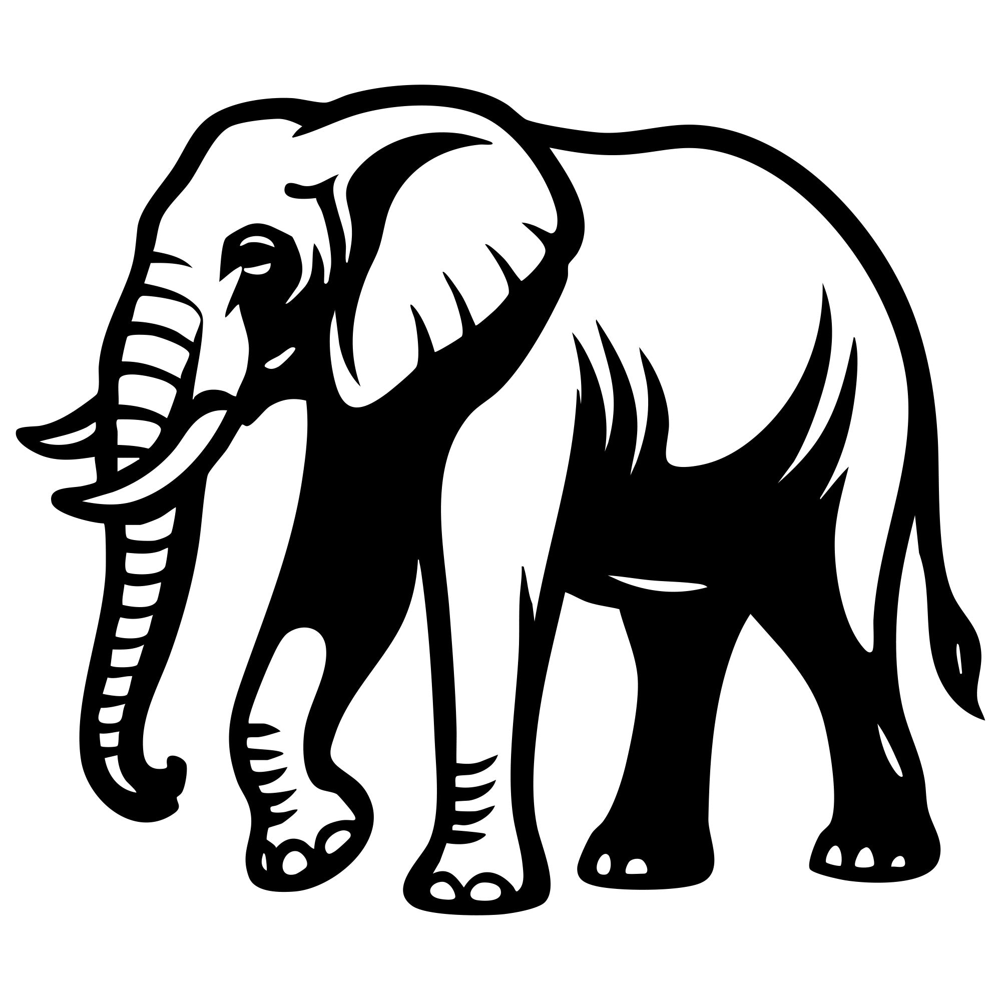 Elephant DXF File – CNC Cutting Design | AWELEPHANT381