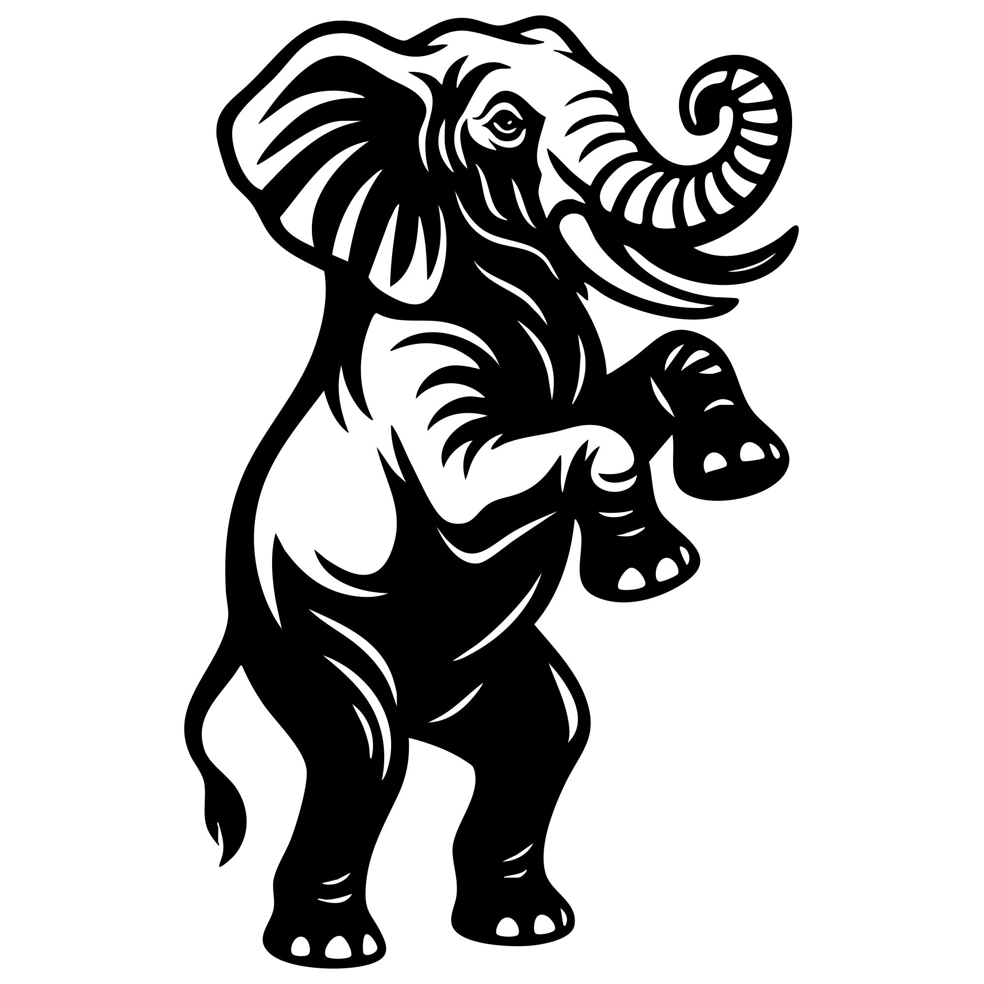 Elephant DXF File – CNC Cutting Design | AWELEPHANT384