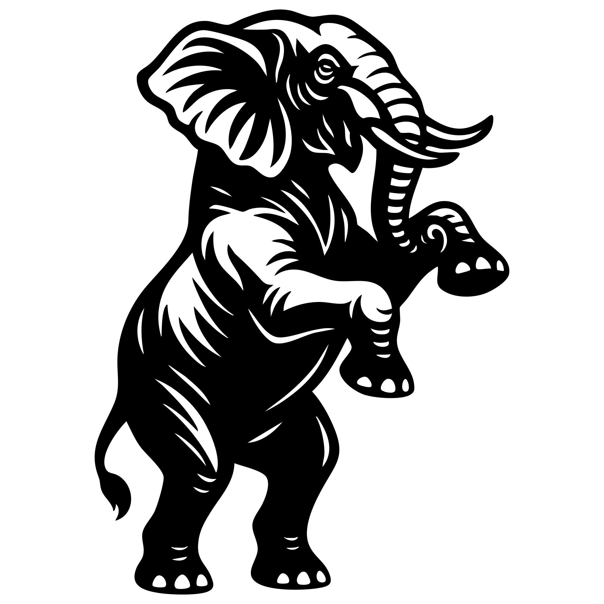 Elephant DXF File – CNC Cutting Design | AWELEPHANT386