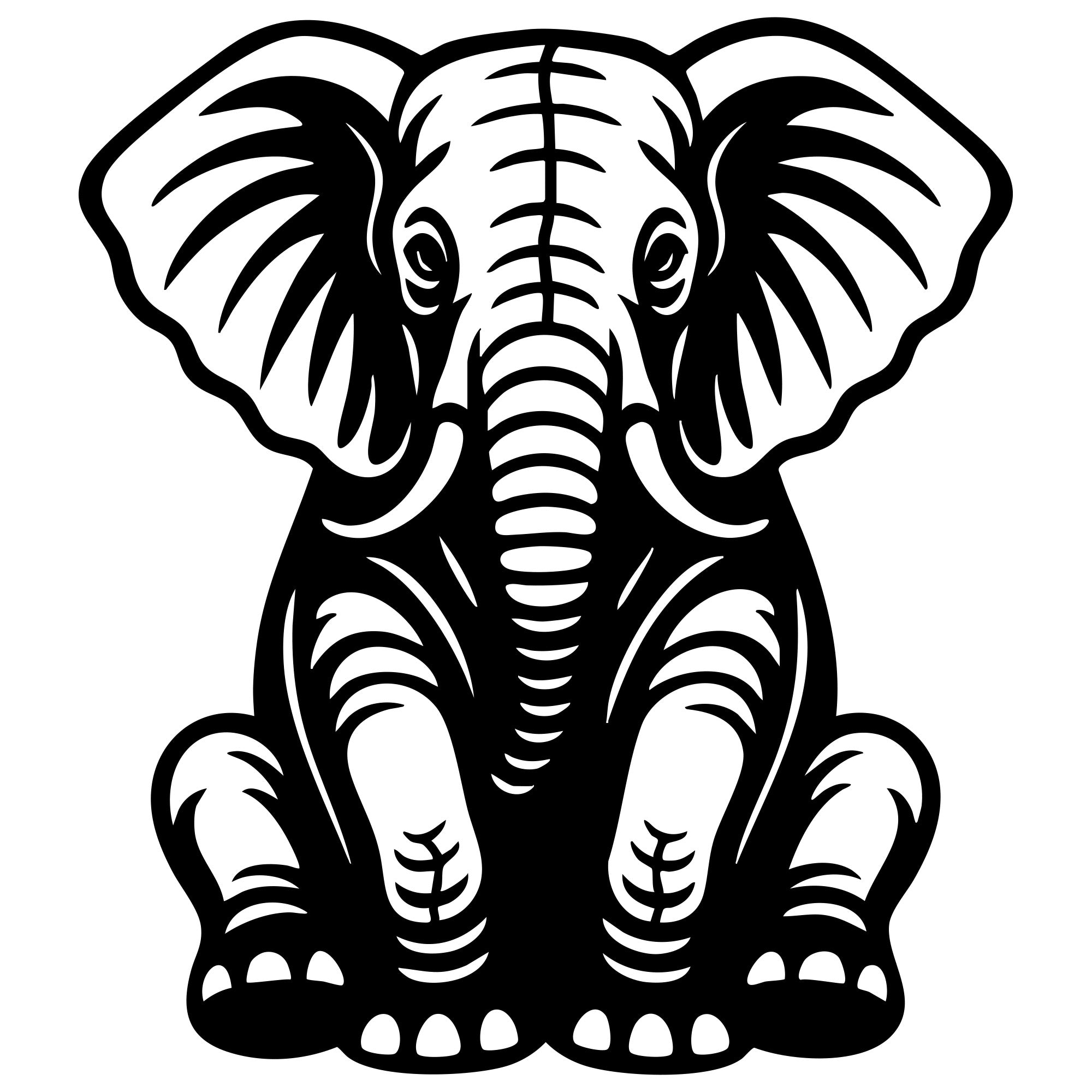 Elephant DXF File – CNC Cutting Design | AWELEPHANT397