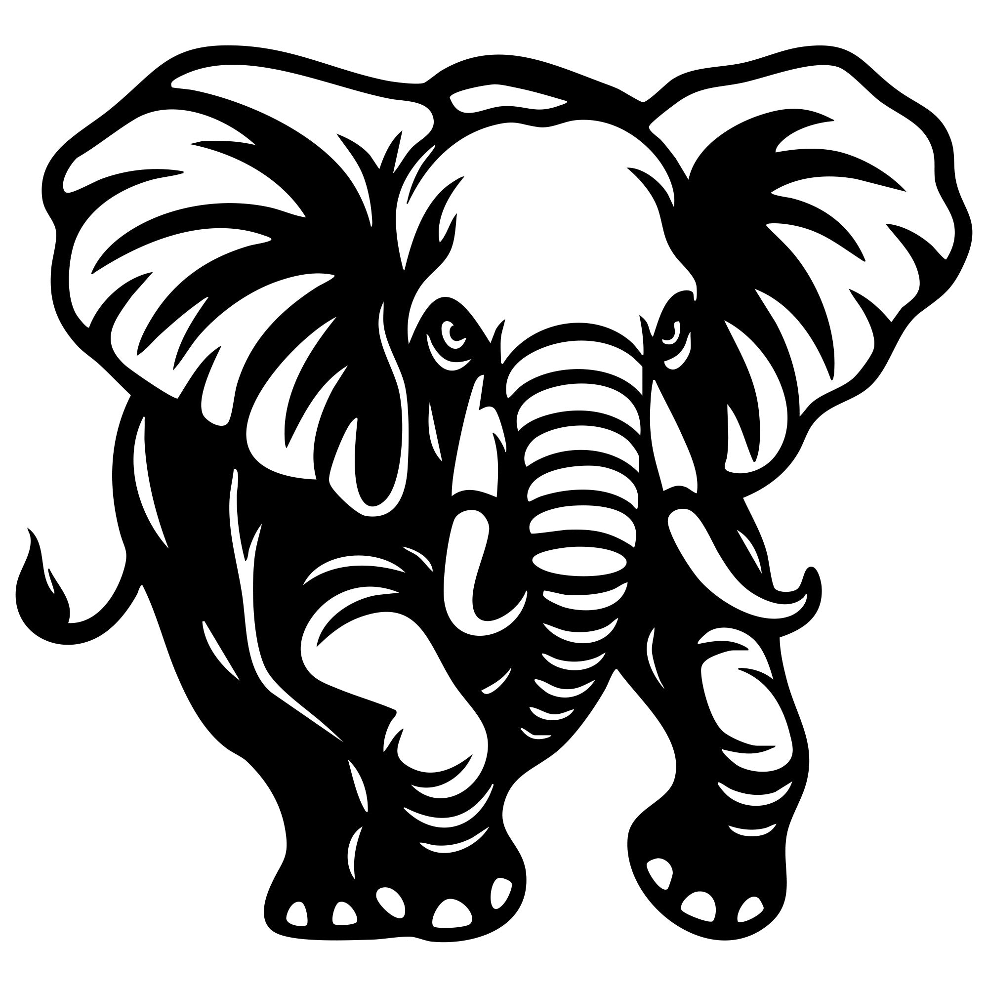 Elephant DXF File – CNC Cutting Design | AWELEPHANT398