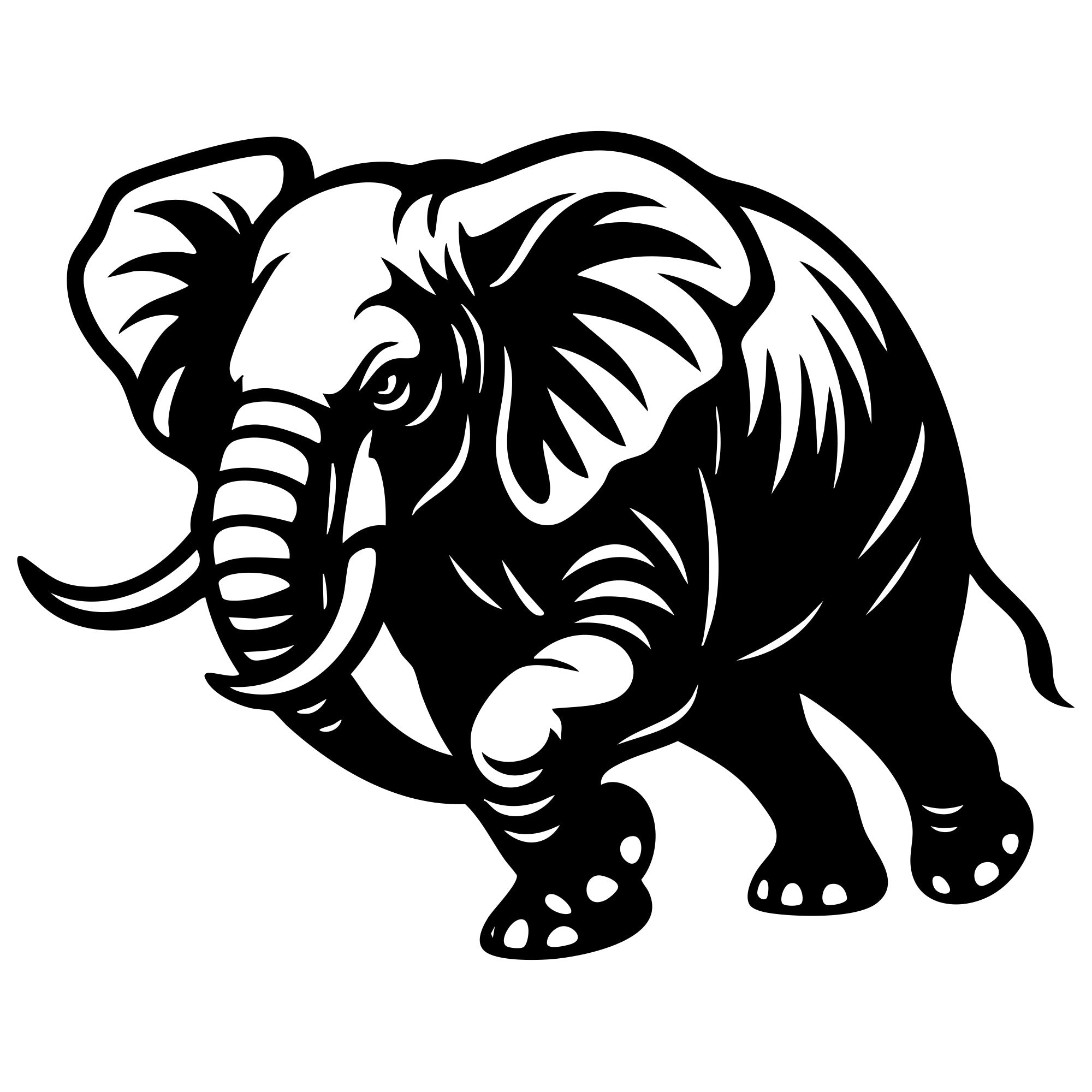 Elephant DXF File – CNC Cutting Design | AWELEPHANT401