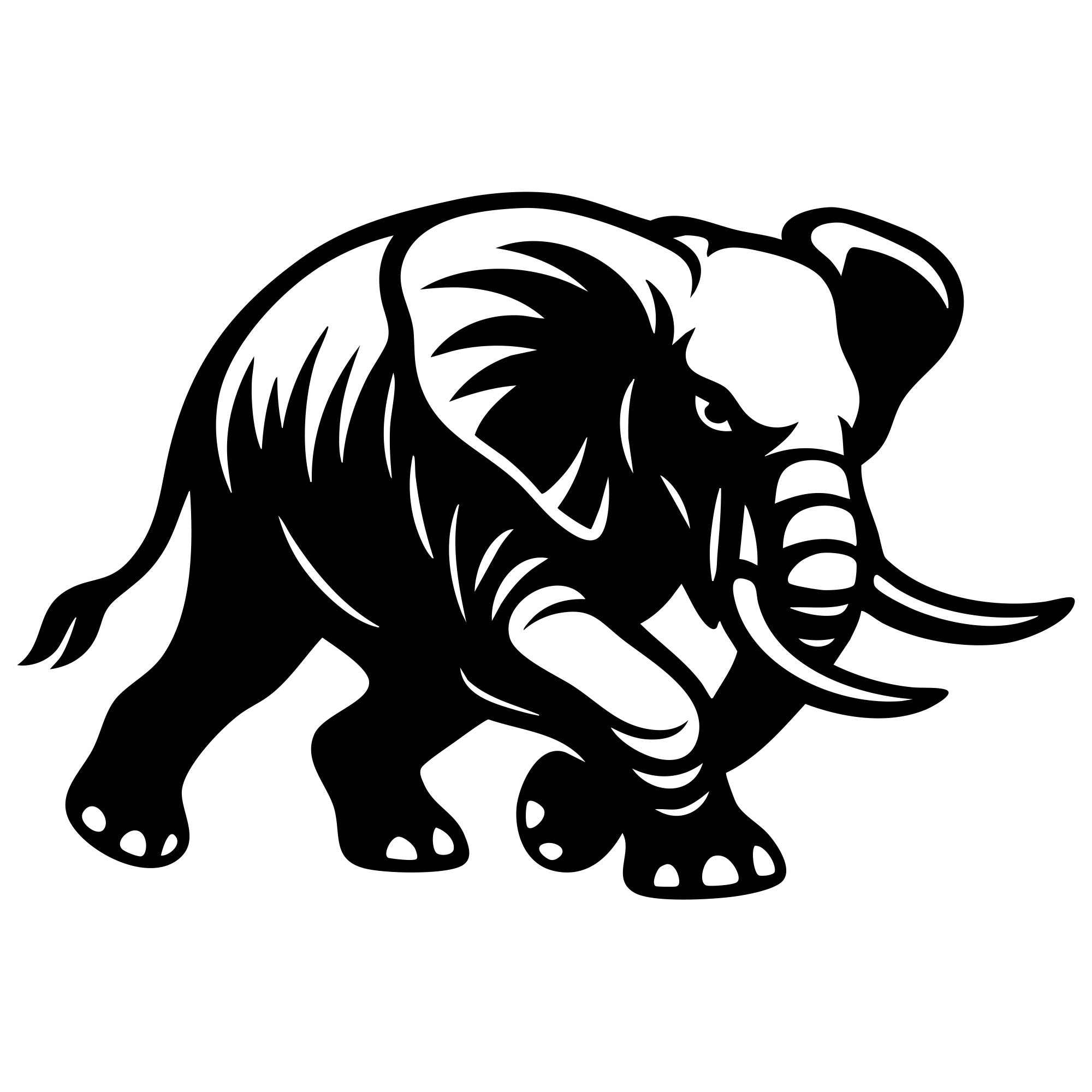 Elephant DXF File – CNC Cutting Design | AWELEPHANT402