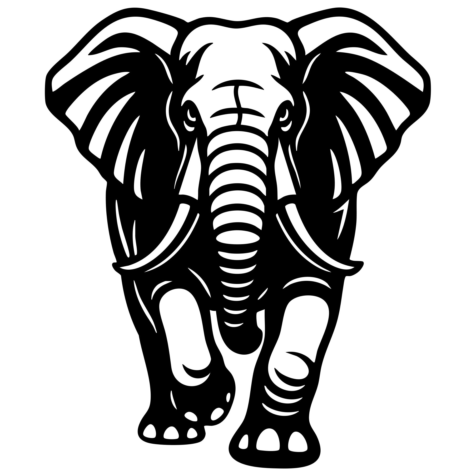 Elephant DXF File – CNC Cutting Design | AWELEPHANT404