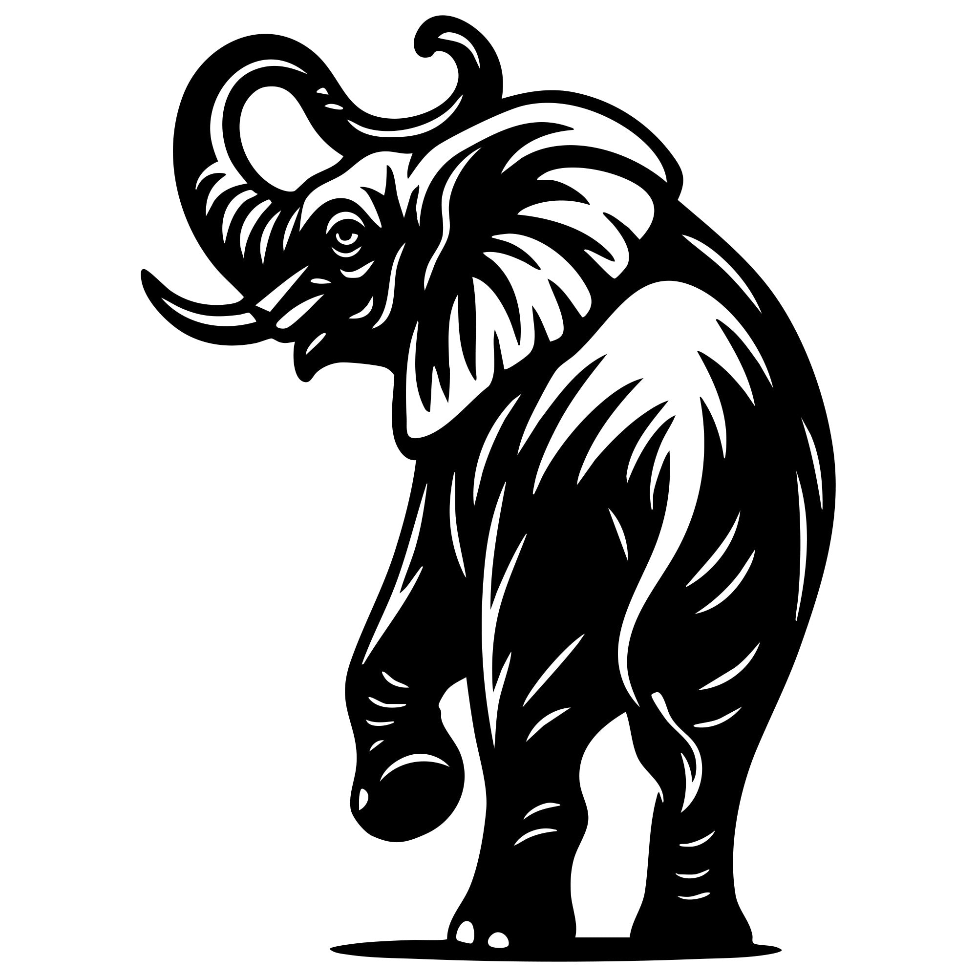 Elephant DXF File – CNC Cutting Design | AWELEPHANT406