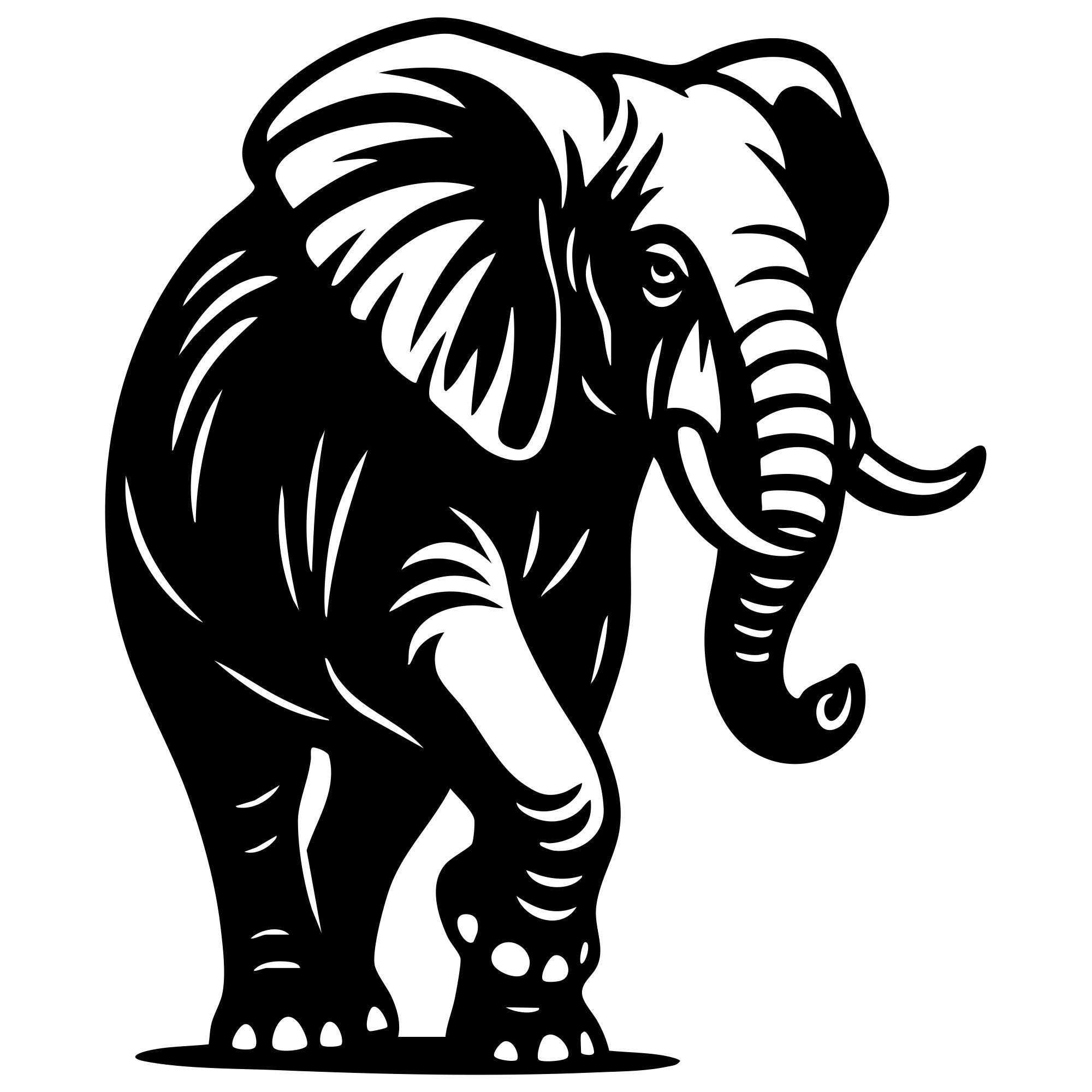 Elephant DXF File – CNC Cutting Design | AWELEPHANT407