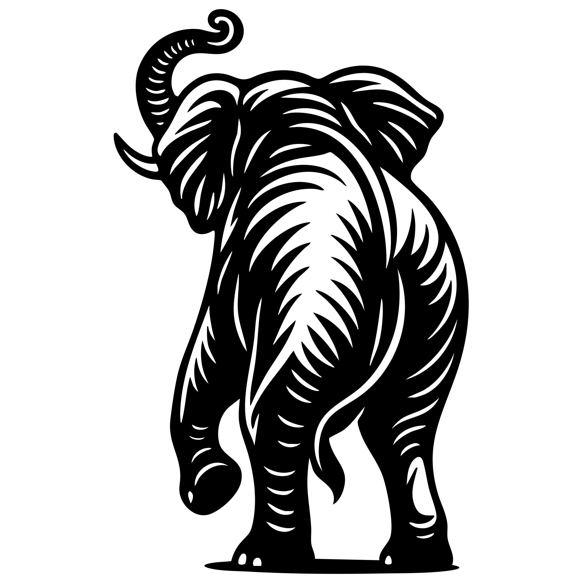 Elephant DXF File – CNC Cutting Design | AWELEPHANT408