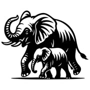 Elephant Family DXF File – CNC Cutting Design | AWELEPHANT412