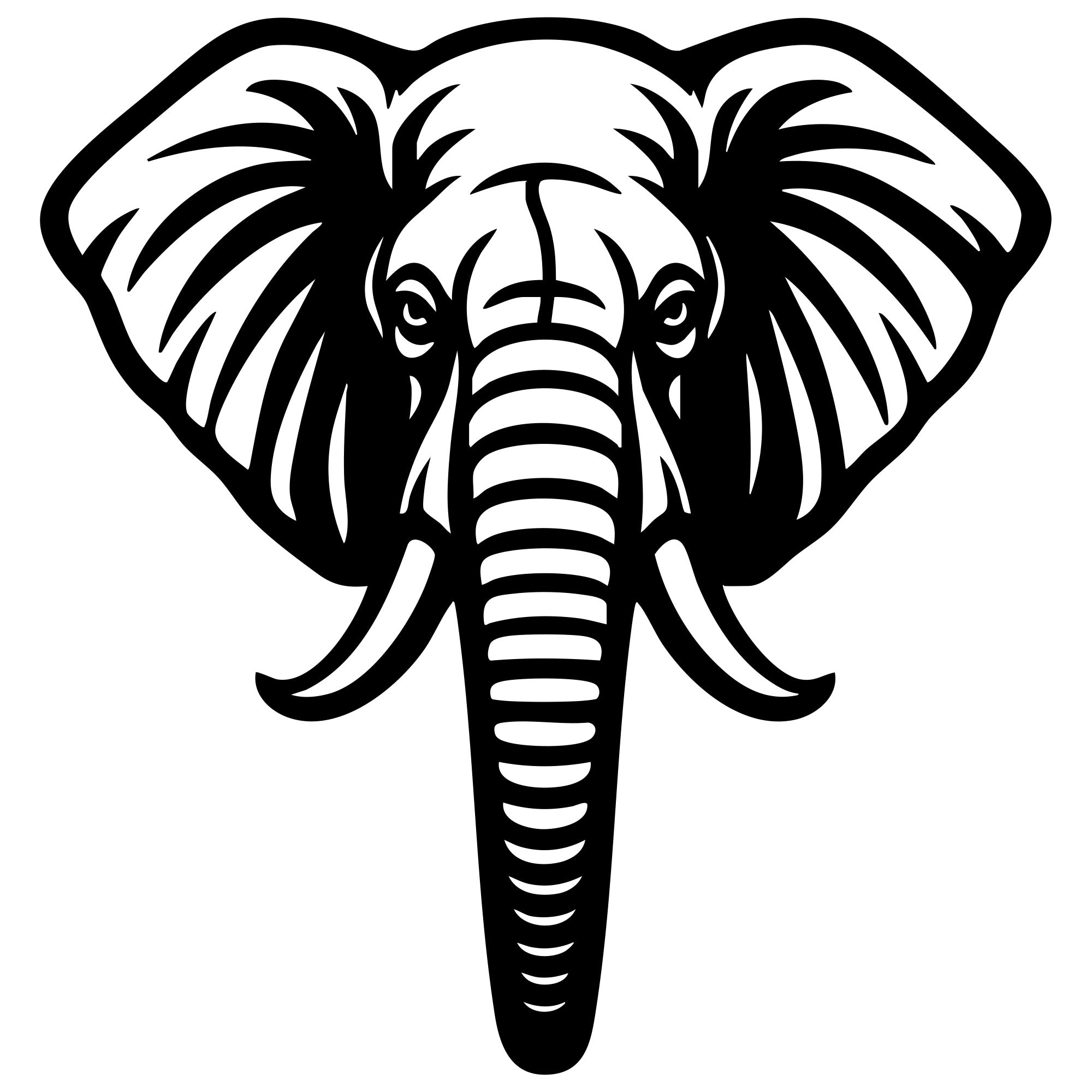 Elephant Head DXF File – CNC Cutting Design | AWELEPHANT421
