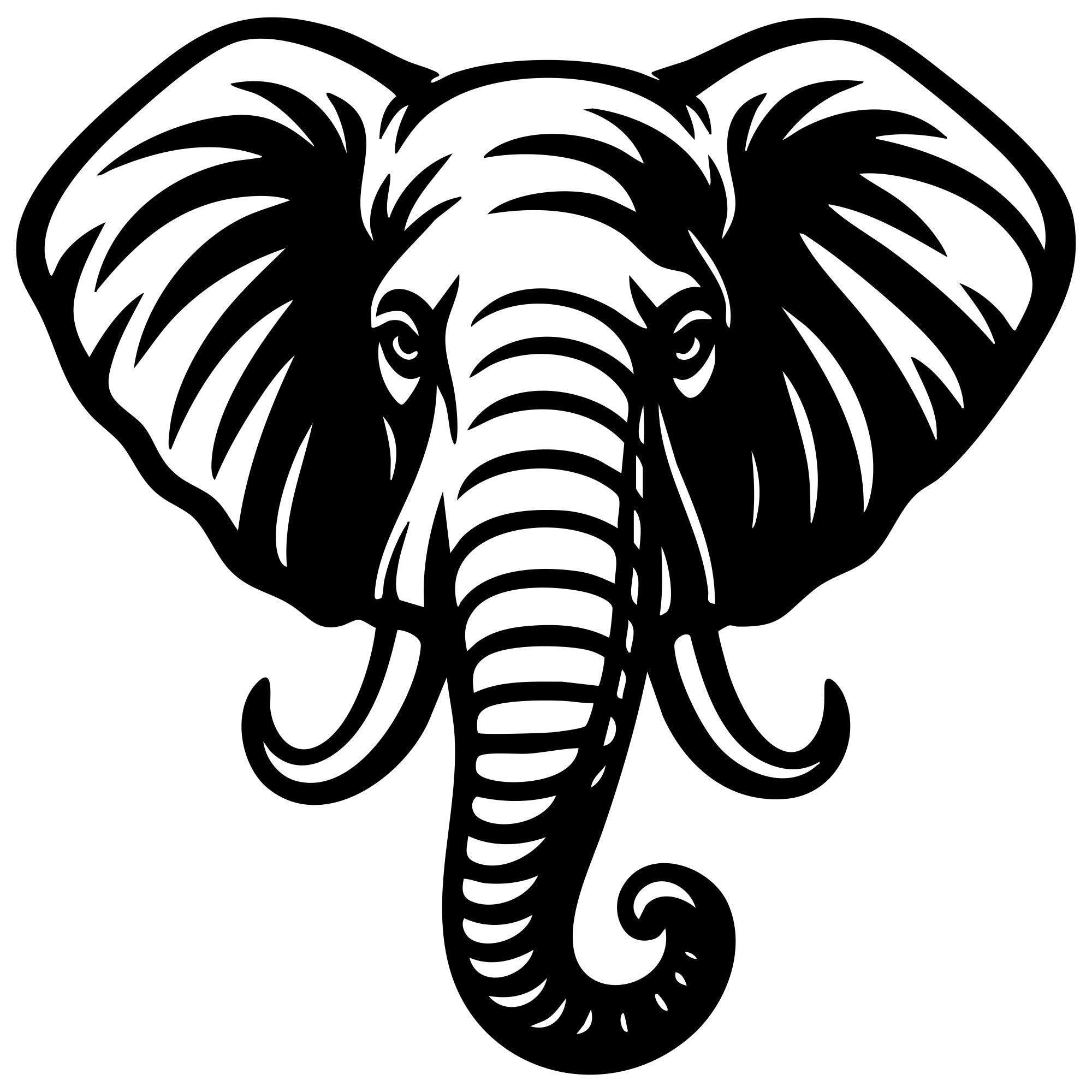 Elephant Head DXF File – CNC Cutting Design | AWELEPHANT422