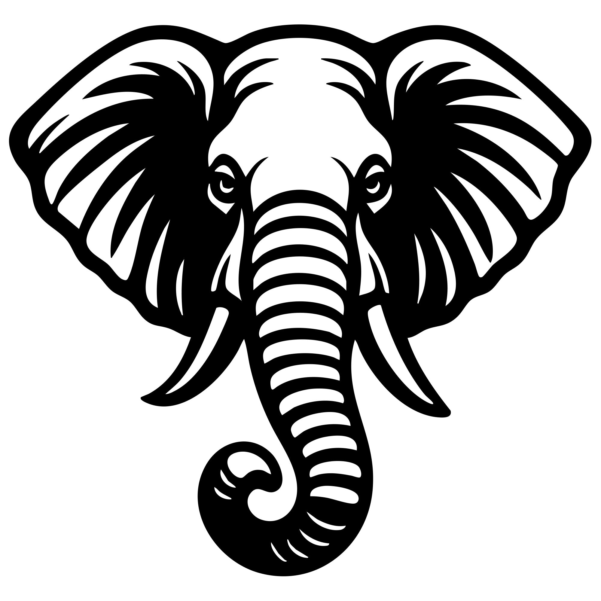Elephant Head DXF File – CNC Cutting Design | AWELEPHANT423
