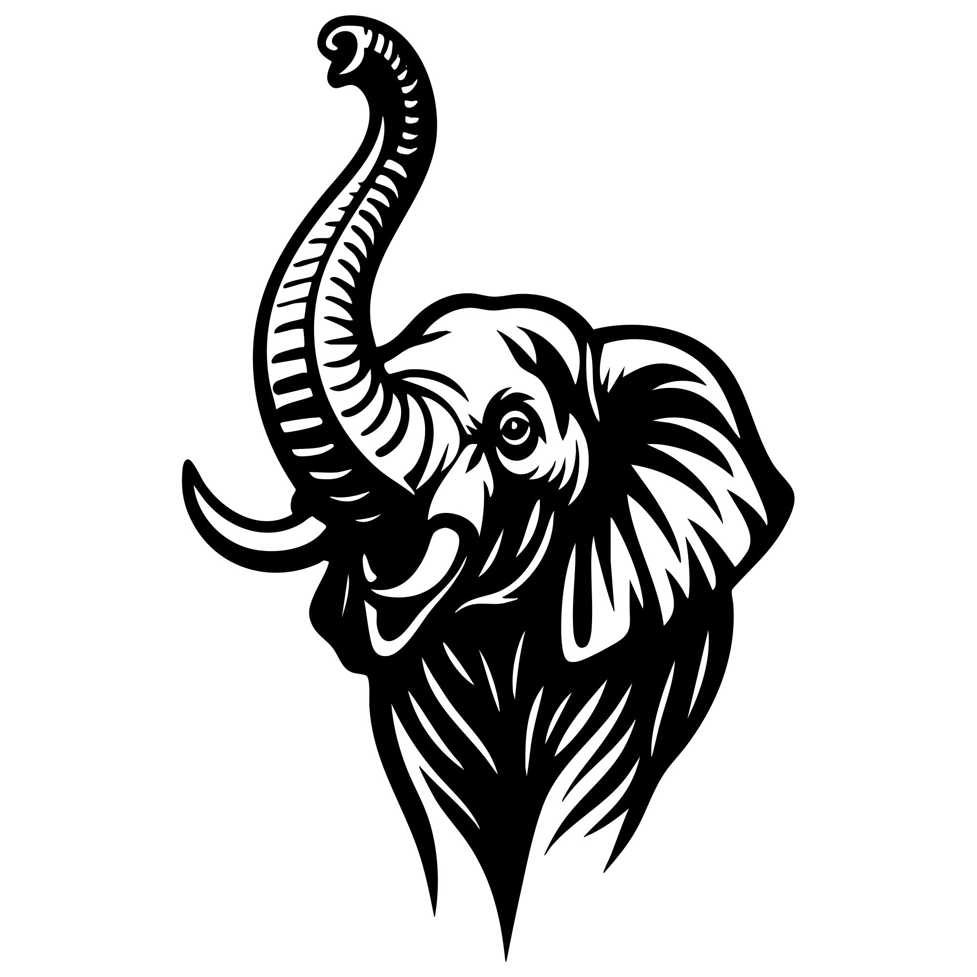 Elephant Head DXF File – CNC Cutting Design | AWELEPHANT424