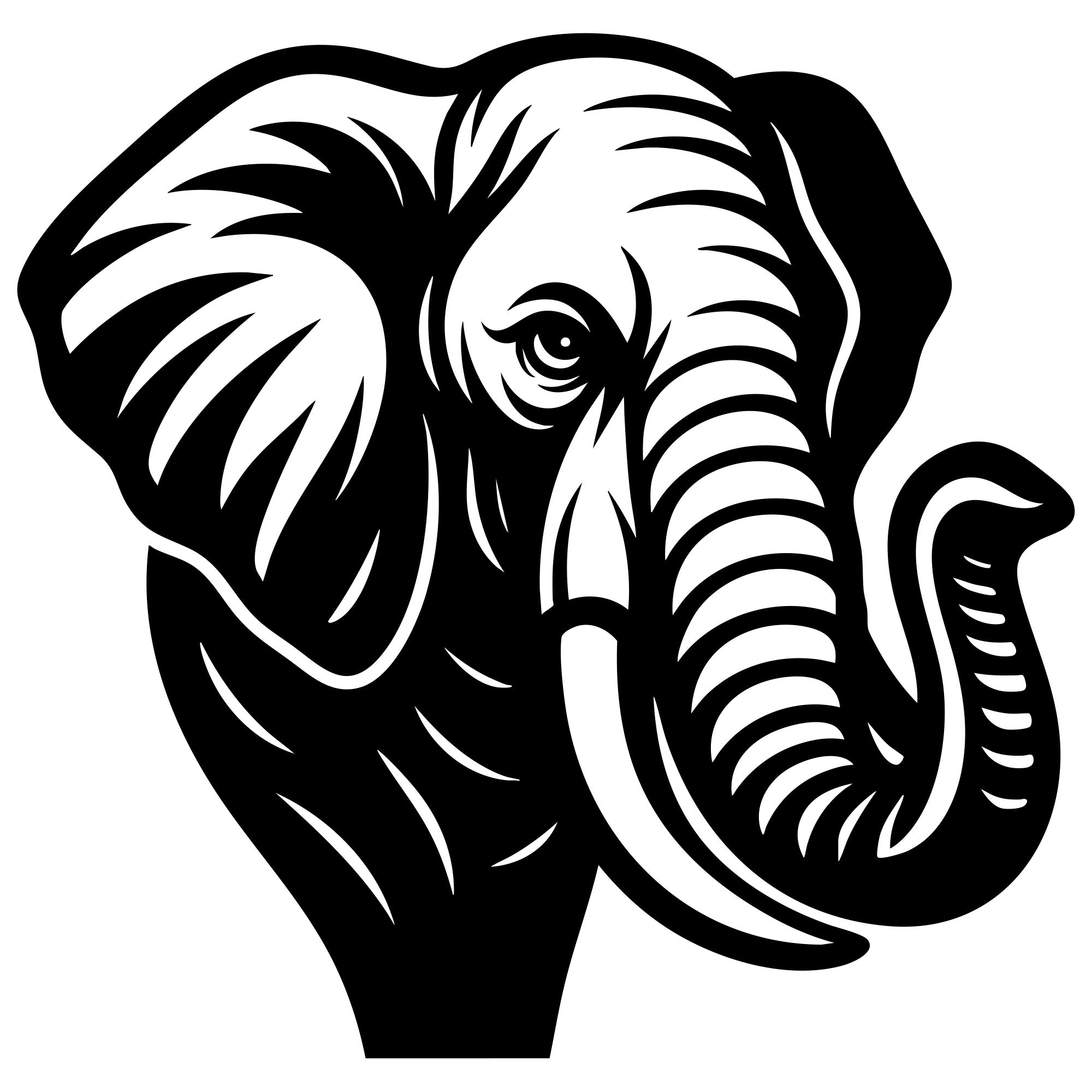 Elephant Head DXF File – CNC Cutting Design | AWELEPHANT426