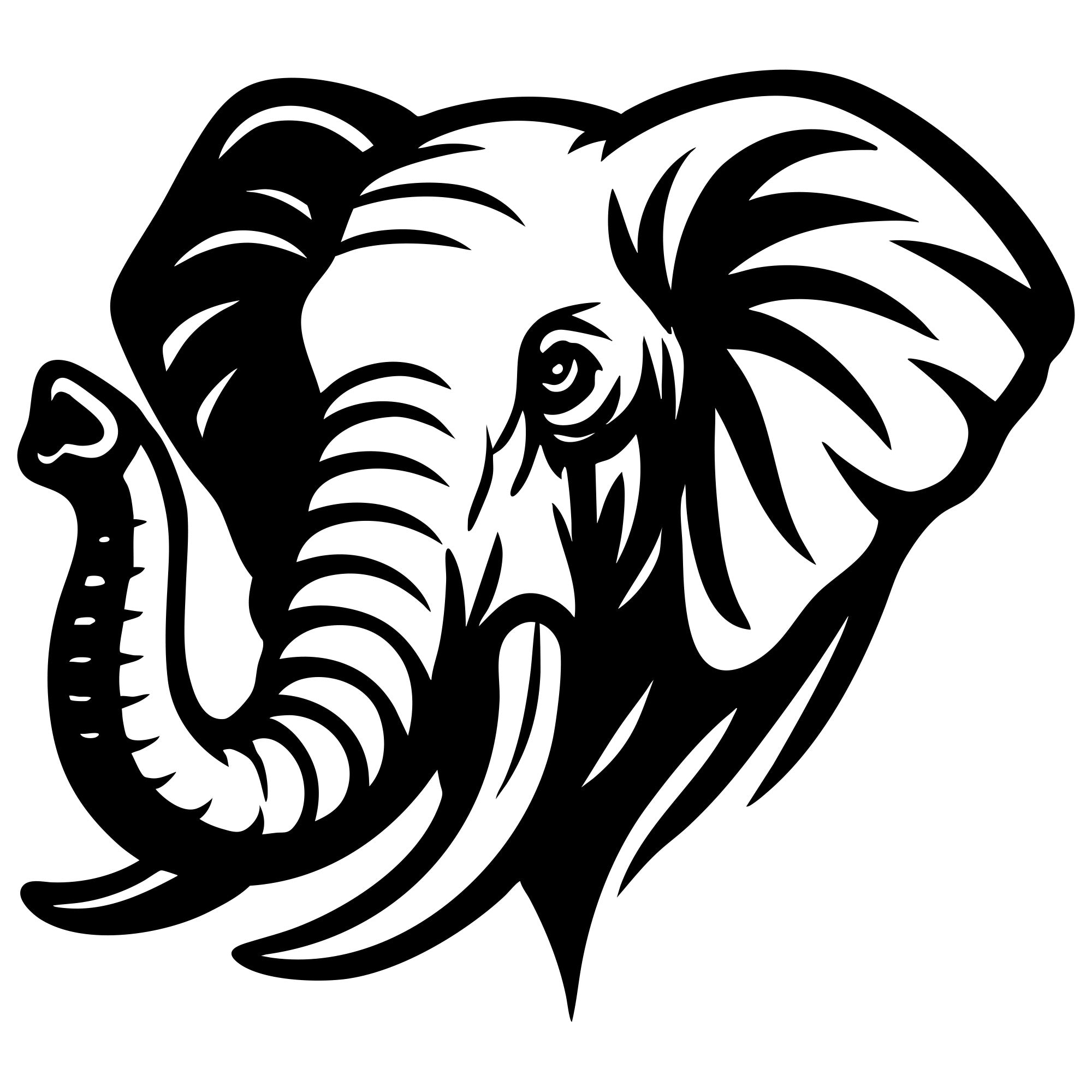 Elephant Head DXF File – CNC Cutting Design | AWELEPHANT429