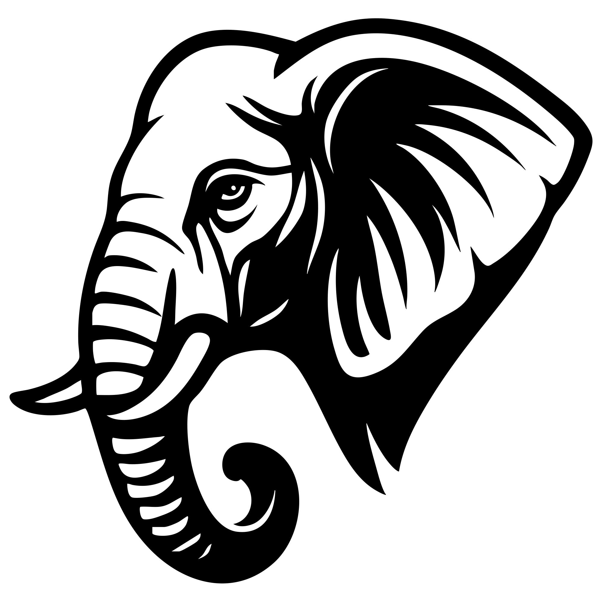 Elephant Head DXF File – CNC Cutting Design | AWELEPHANT434