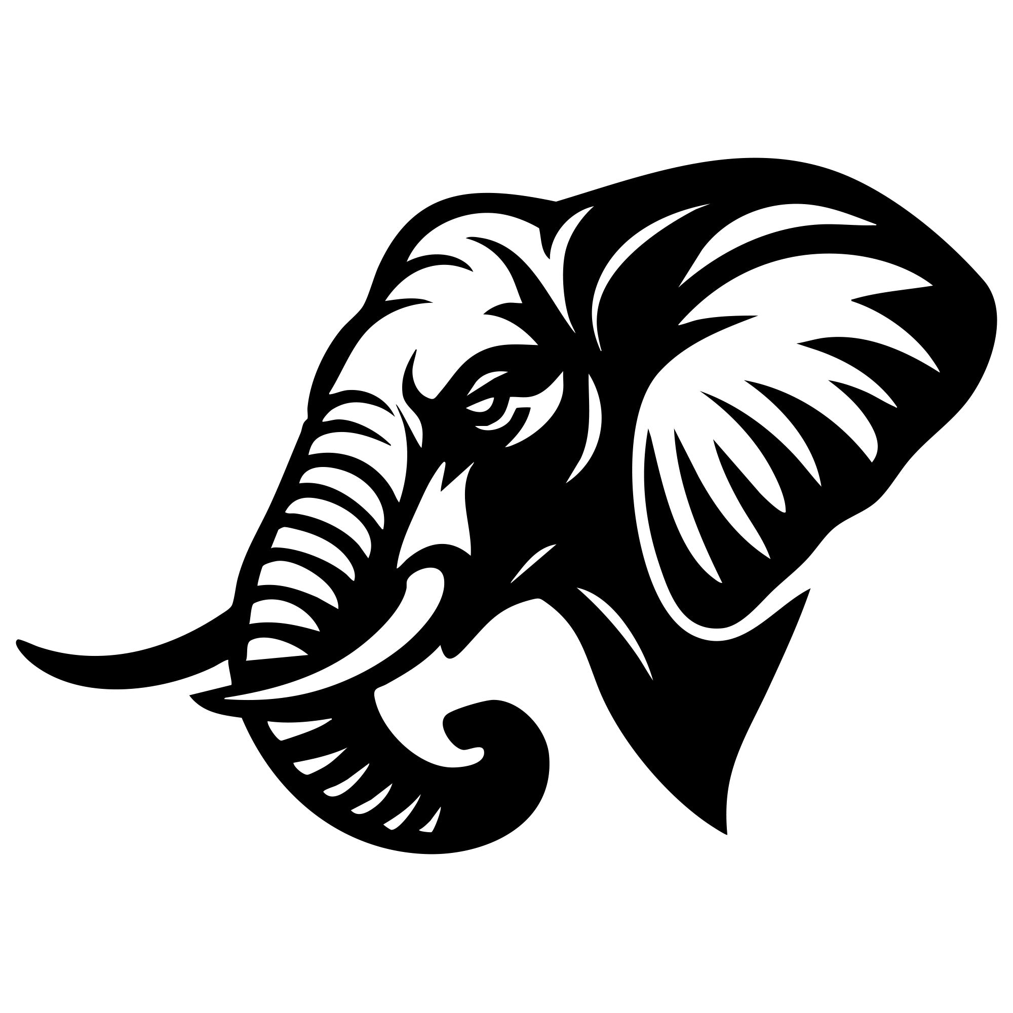 Elephant Head DXF File – CNC Cutting Design | AWELEPHANT444