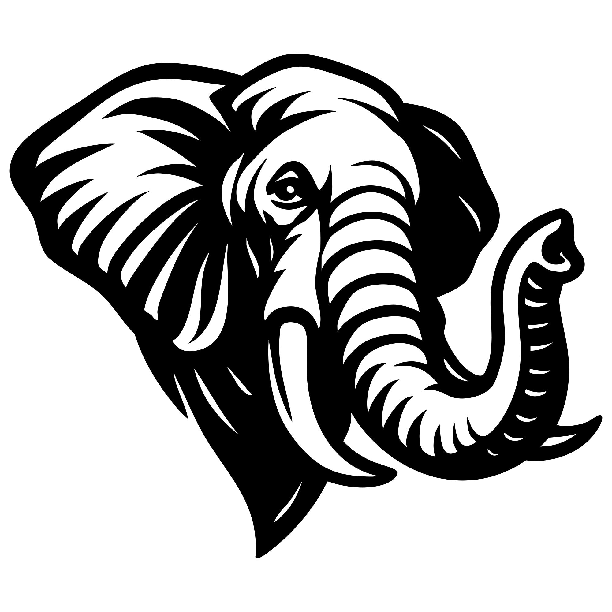 Elephant Head DXF File – CNC Cutting Design | AWELEPHANT451