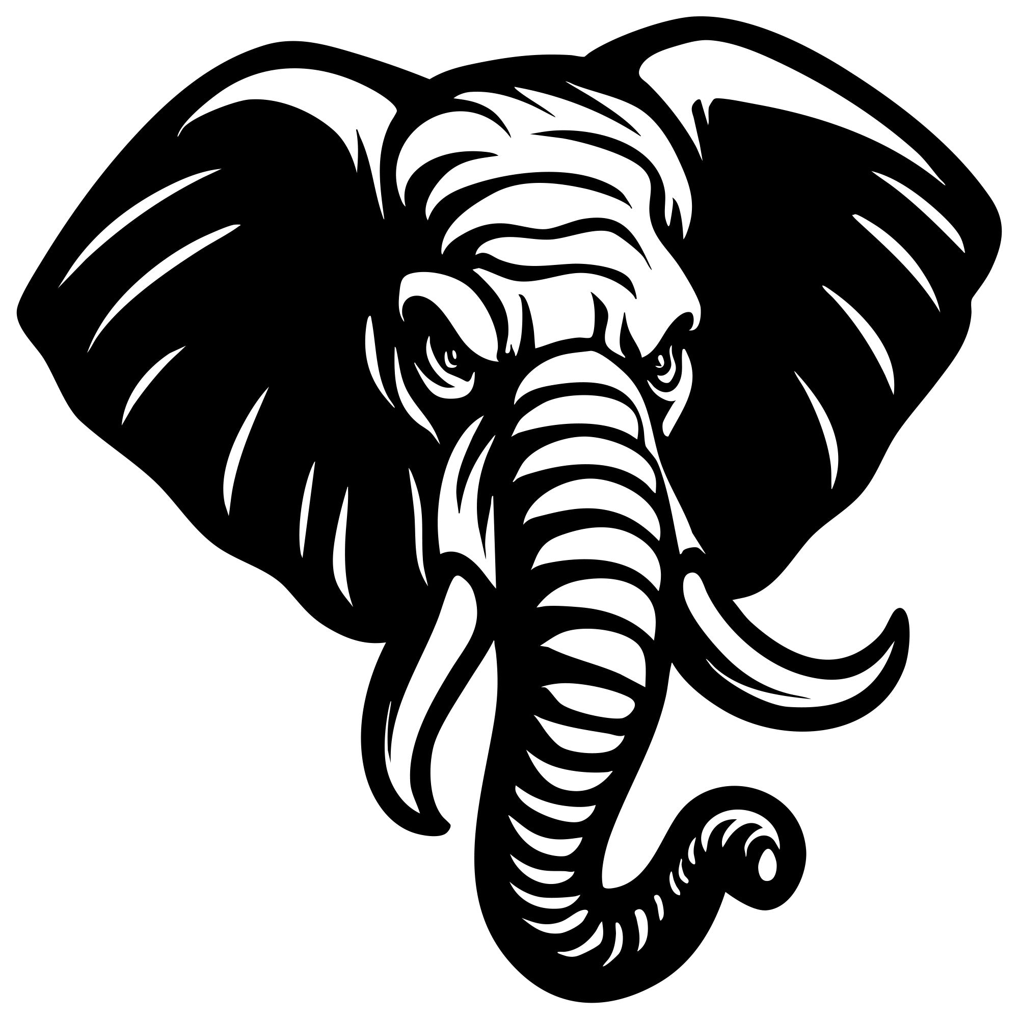 Elephant Head DXF File – CNC Cutting Design | AWELEPHANT455