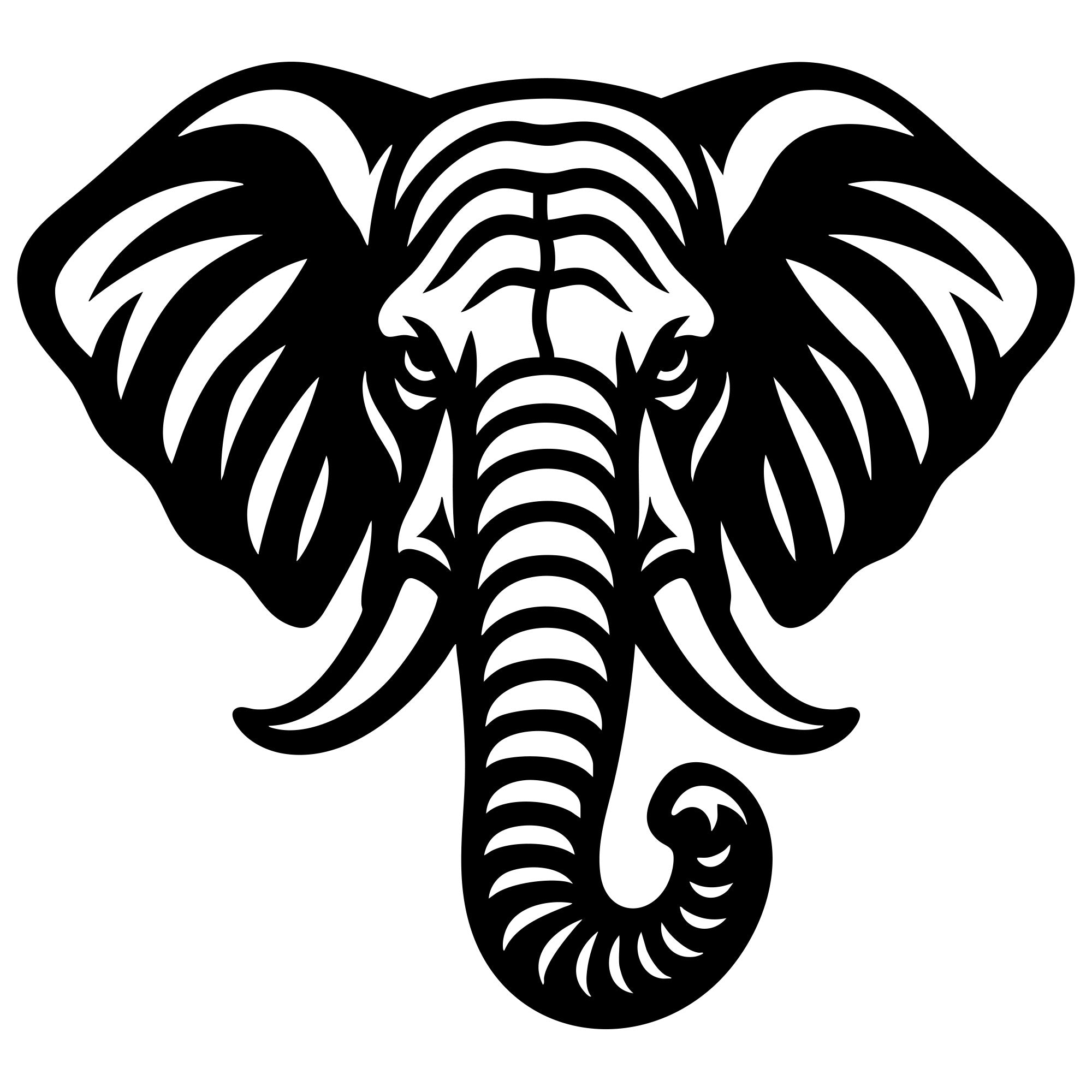 Elephant Head DXF File – CNC Cutting Design | AWELEPHANT458