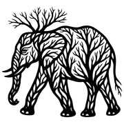Elephant Tree DXF File – CNC Cutting Design | AWELEPHANT100