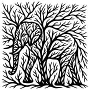 Elephant Tree DXF File – CNC Cutting Design | AWELEPHANT105