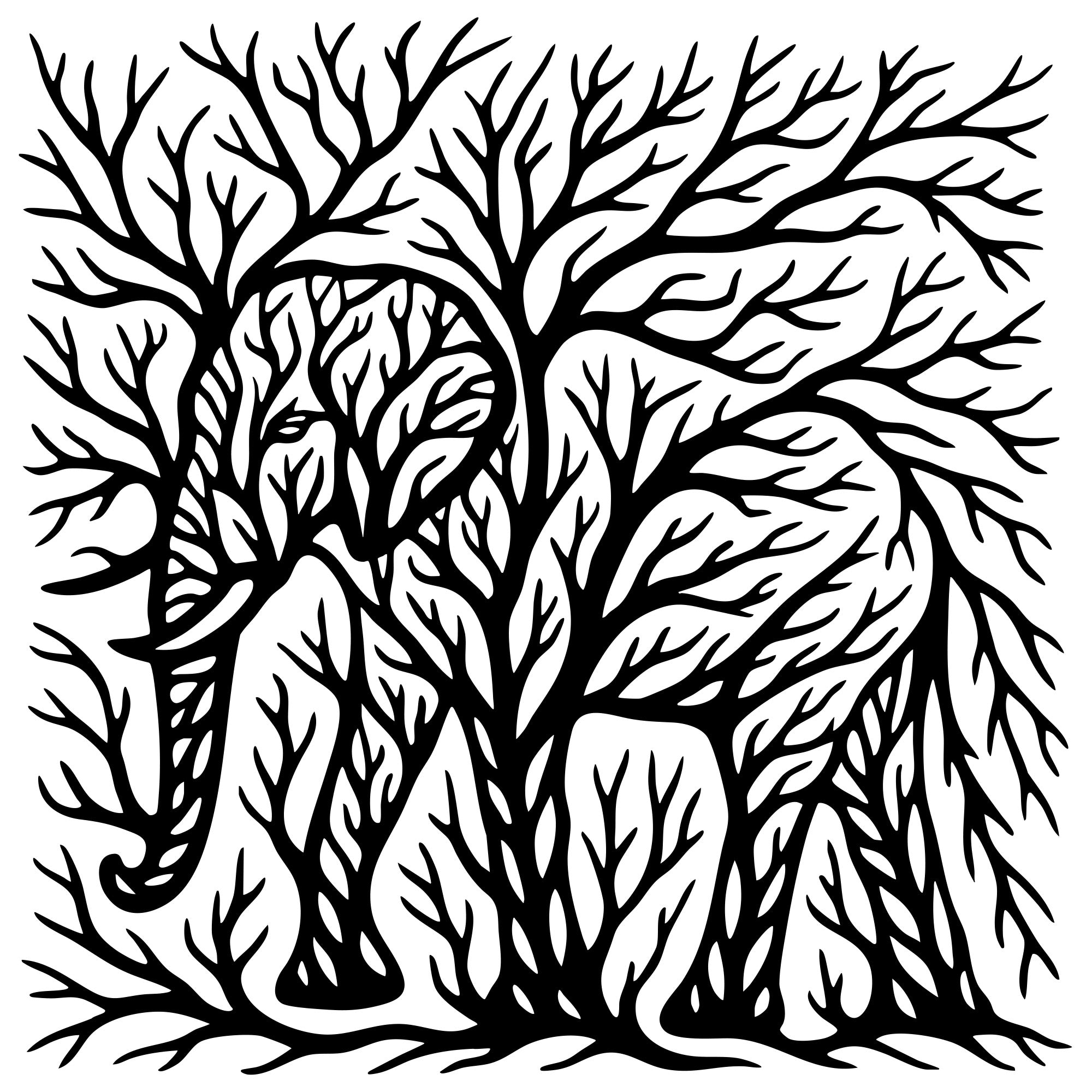 Elephant Tree DXF File – CNC Cutting Design | AWELEPHANT105