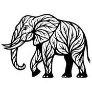 Elephant Tree DXF File – CNC Cutting Design | AWELEPHANT150