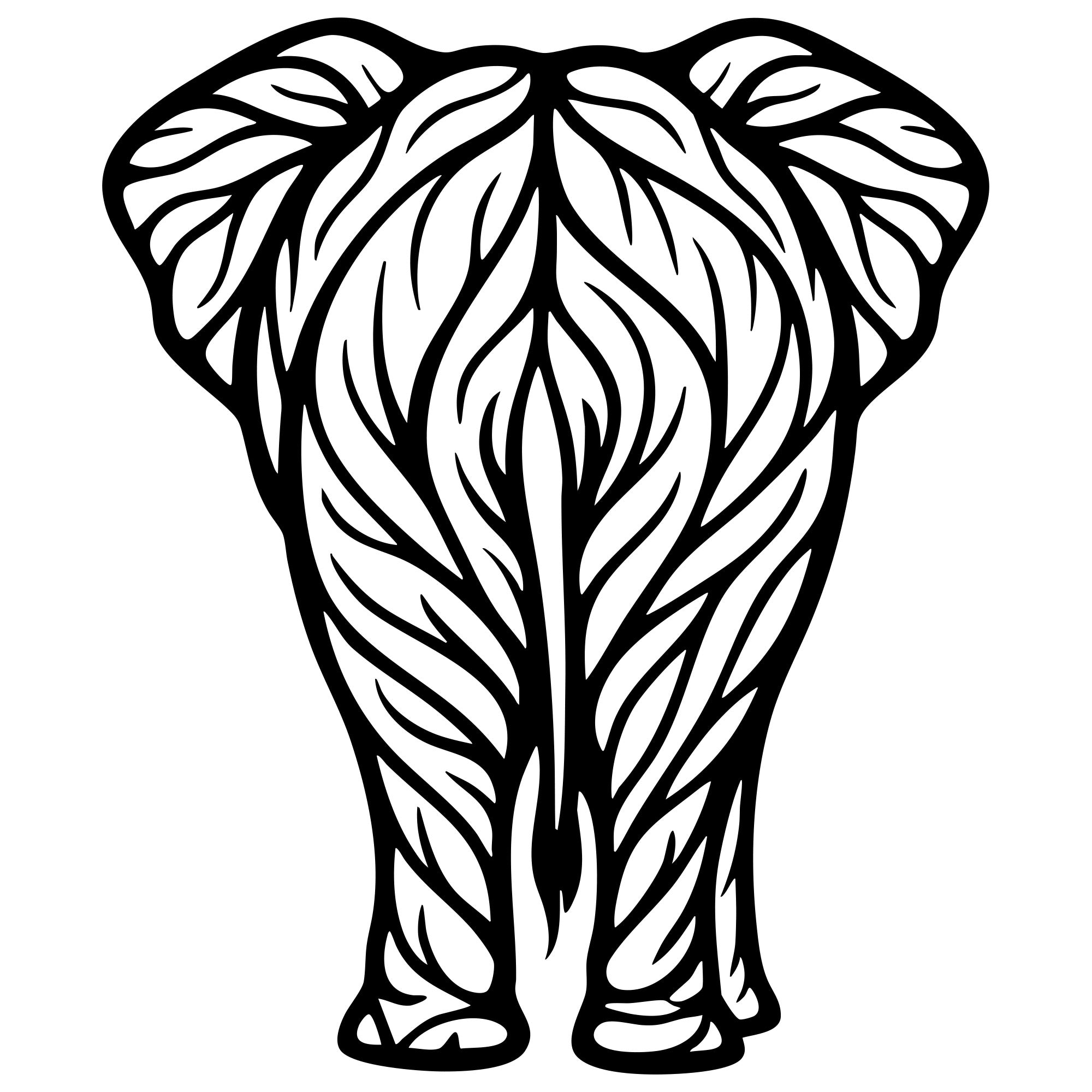 Elephant Tree DXF File – CNC Cutting Design | AWELEPHANT158