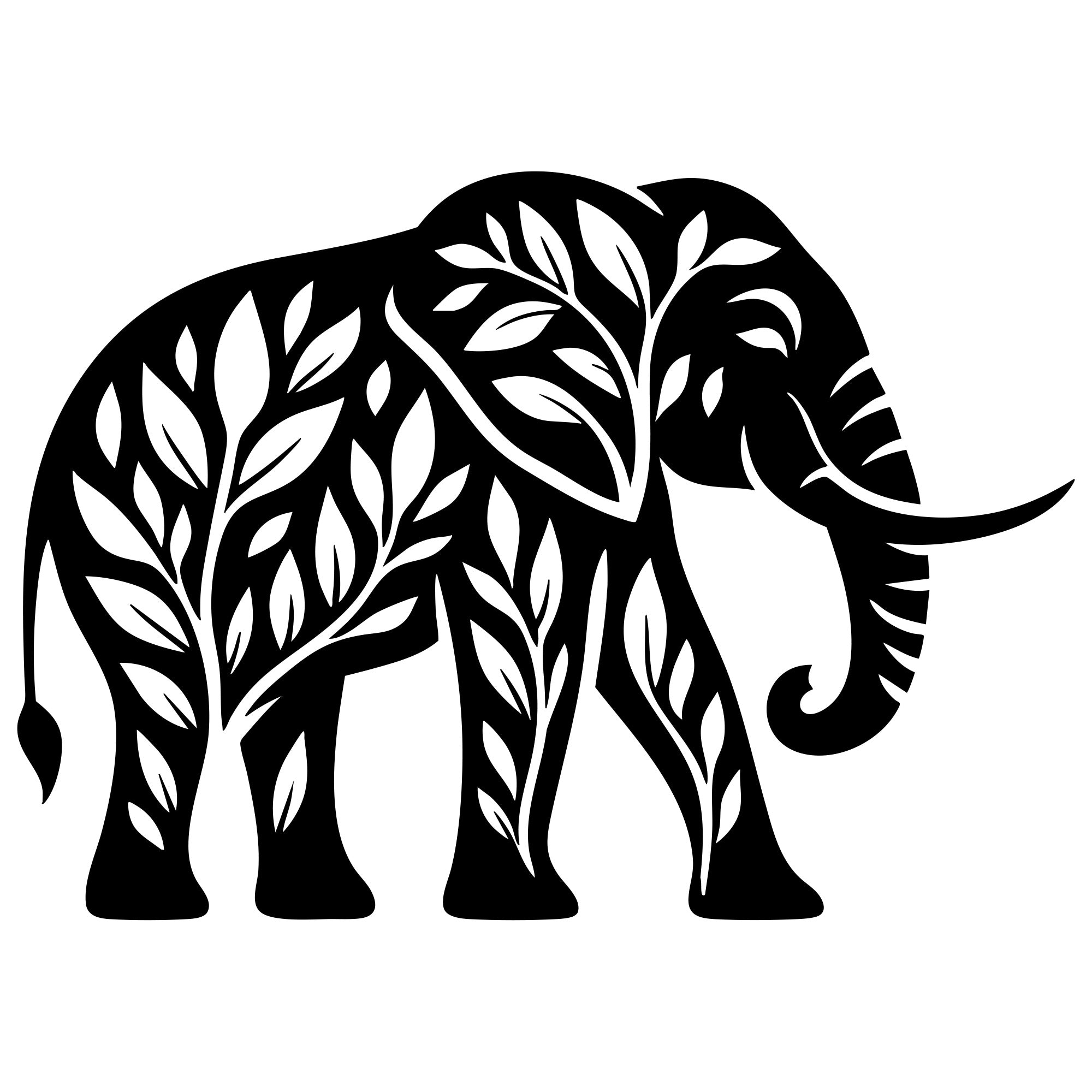 Elephant Tree DXF File – CNC Cutting Design | AWELEPHANT165